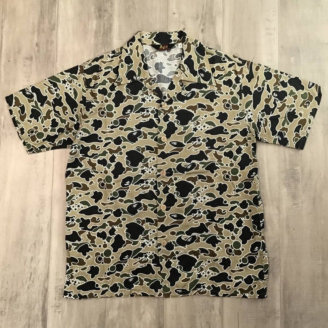 Bape 🔥Vintage🔥 BAPE Aloha shirt sta camo green a bathing ape Size US M / EU 48-50 / 2 - 1 Thumbnail