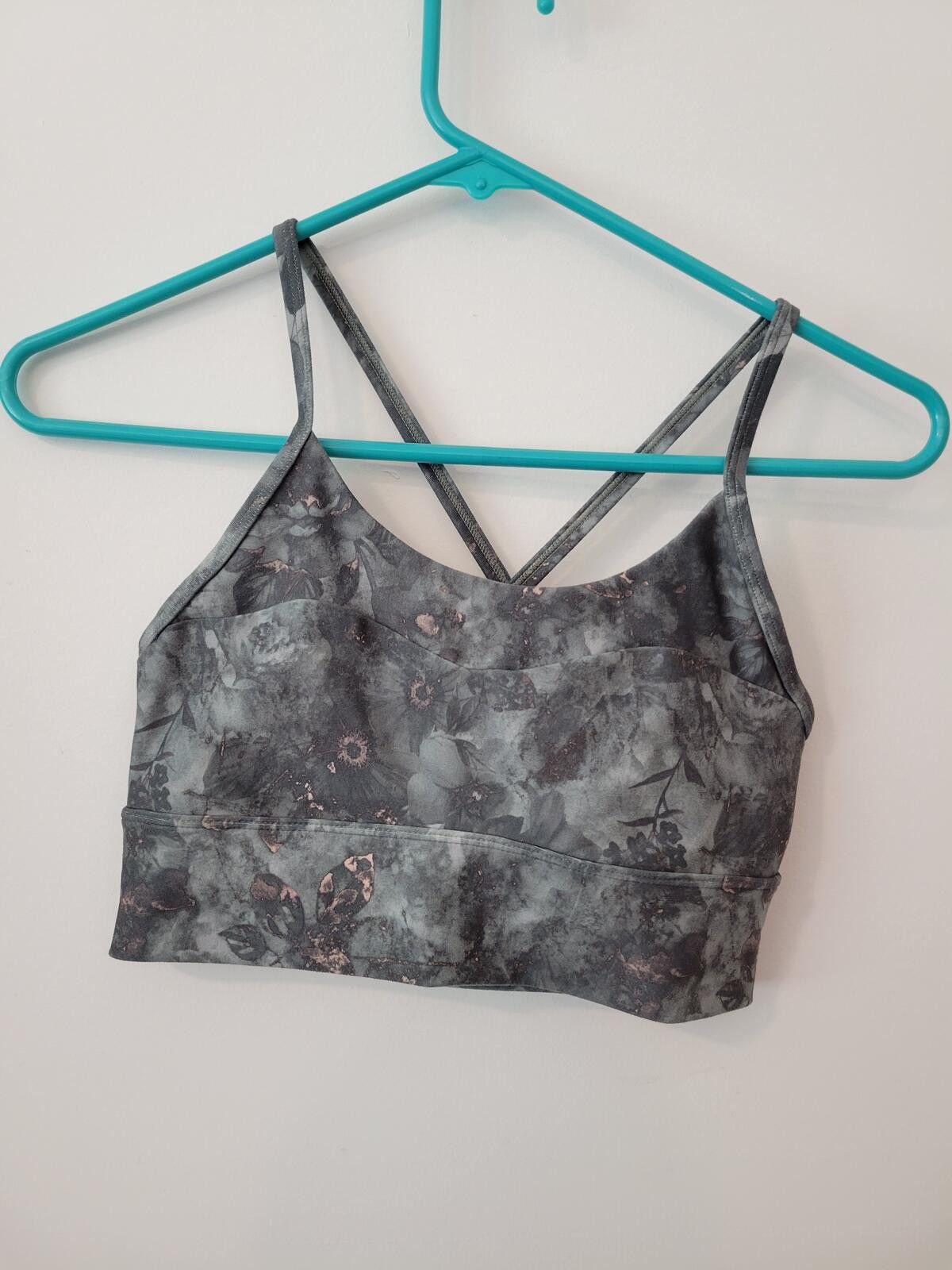 Other Botanical Patterned Sports Bra with Crisscross Back Straps Size ONE SIZE - 1 Thumbnail