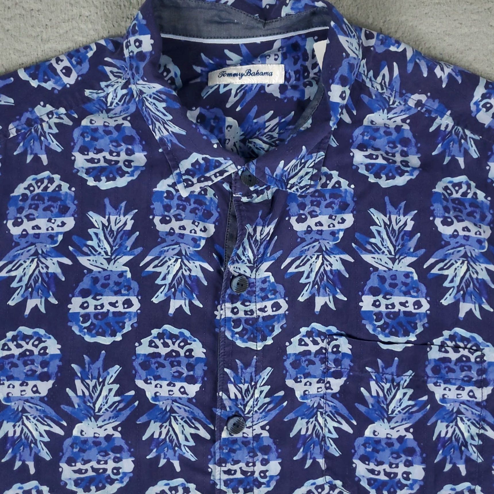 Tommy Bahama Tommy Bahama Shirt Mens XL Silk Hawaiian Button-Up Short Sleeve Blue Aloha Island Tropical Mens Size US XL / EU 56 / 4 - 2 Thumbnail