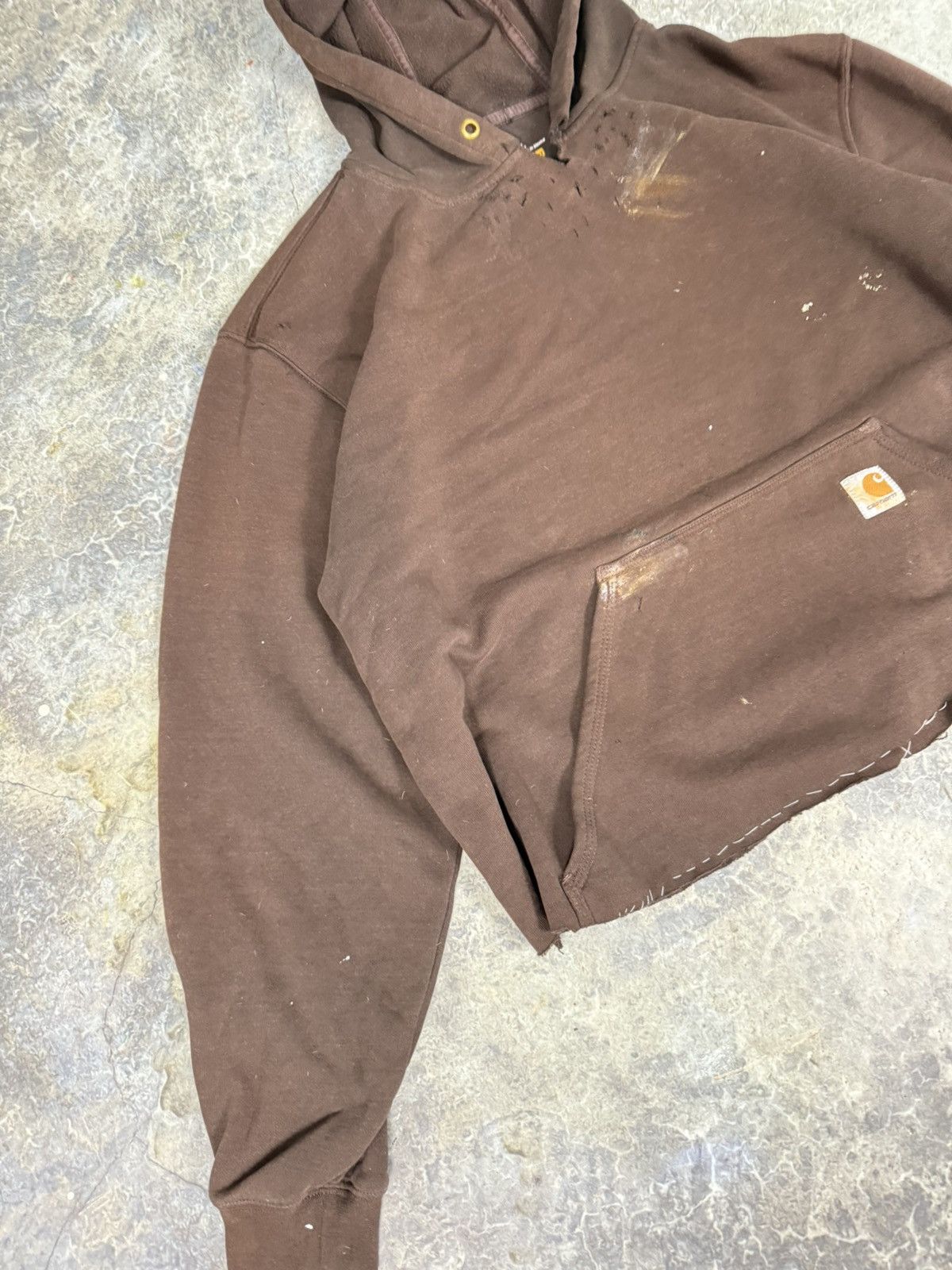 Thrashed Cropped and sewn Carhartt Hoodie