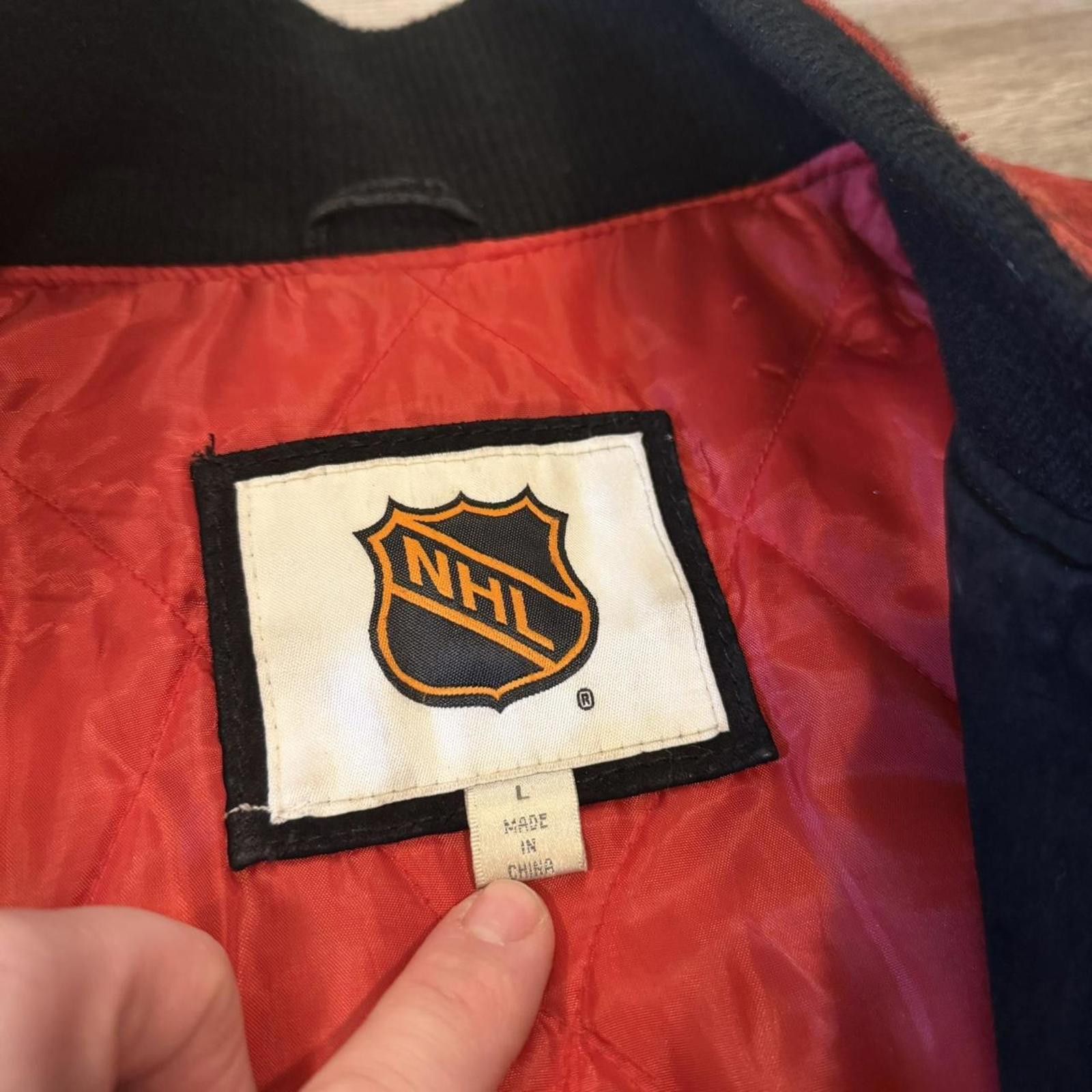 NHL Vintage Carolina hurricanes suede leather jacket 90s L Size US L / EU 52-54 / 3 - 7 Thumbnail