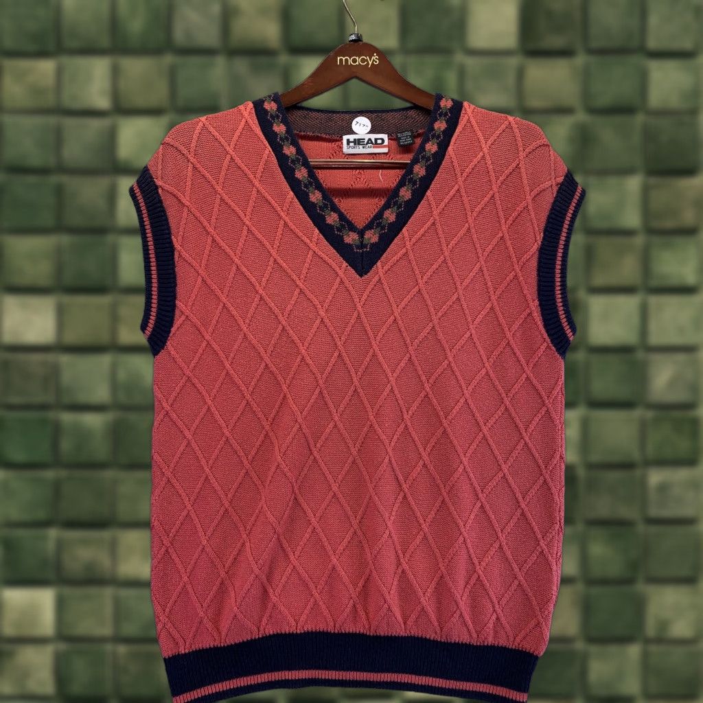 Vintage VINTAGE Head Sports Wear Argyle Knit MENS Size L Golf Sweater Vest-7178 Size US L / EU 52-54 / 3 - 1 Thumbnail