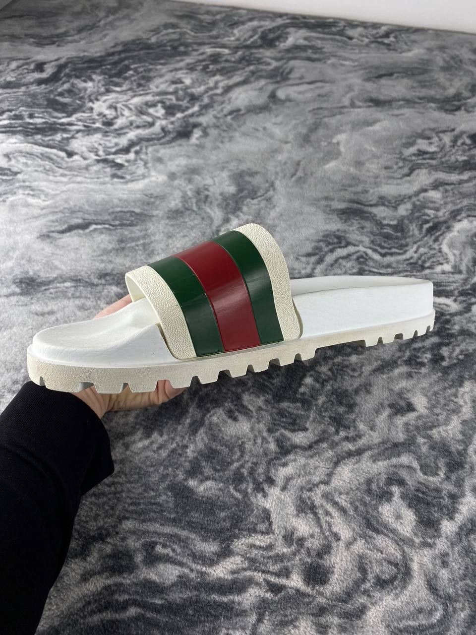 Gucci Gucci Web Slide Sandal Men Size 12 White Size US 12 / EU 45 - 4 Thumbnail