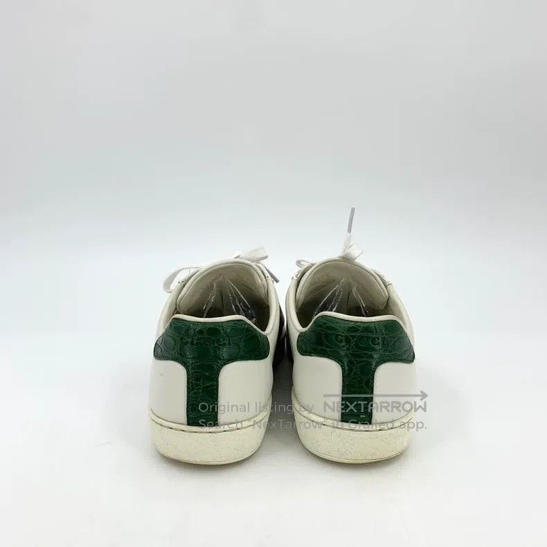 Gucci White striped webbing lacing casual flat board shoes