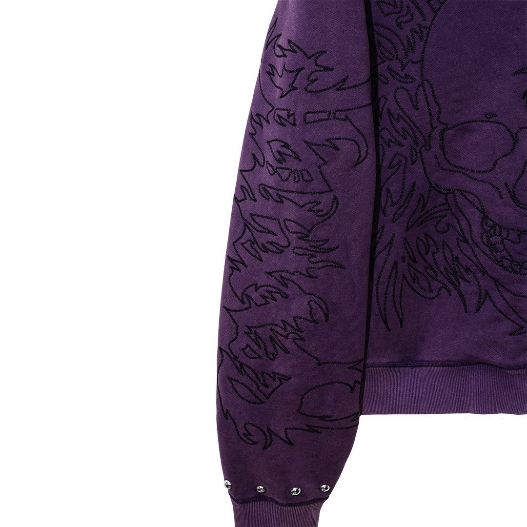 Revenge REVENGE TRIBAL SKULL STUDDED ZIP PURPLE | Grailed 