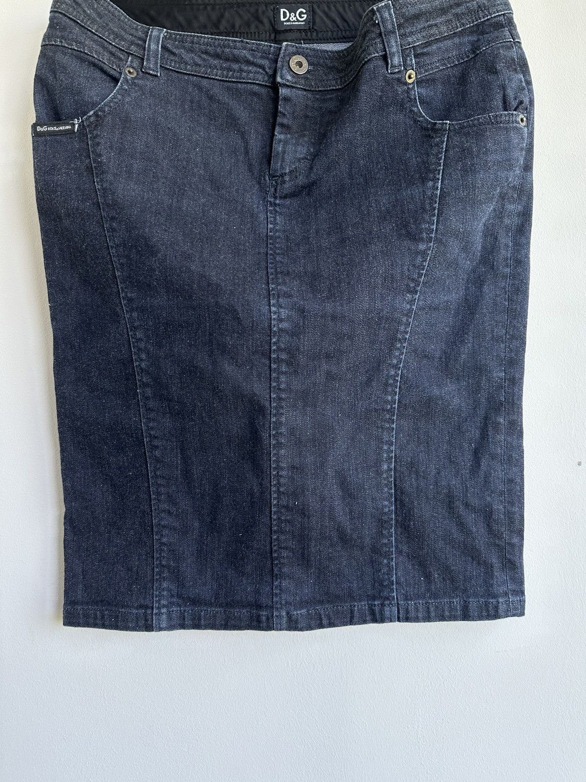 Dolce & Gabbana Vintage Dolce & Gabbana Denim Knee Length Skirt Blue Size 29 Size 29" - 3 Thumbnail