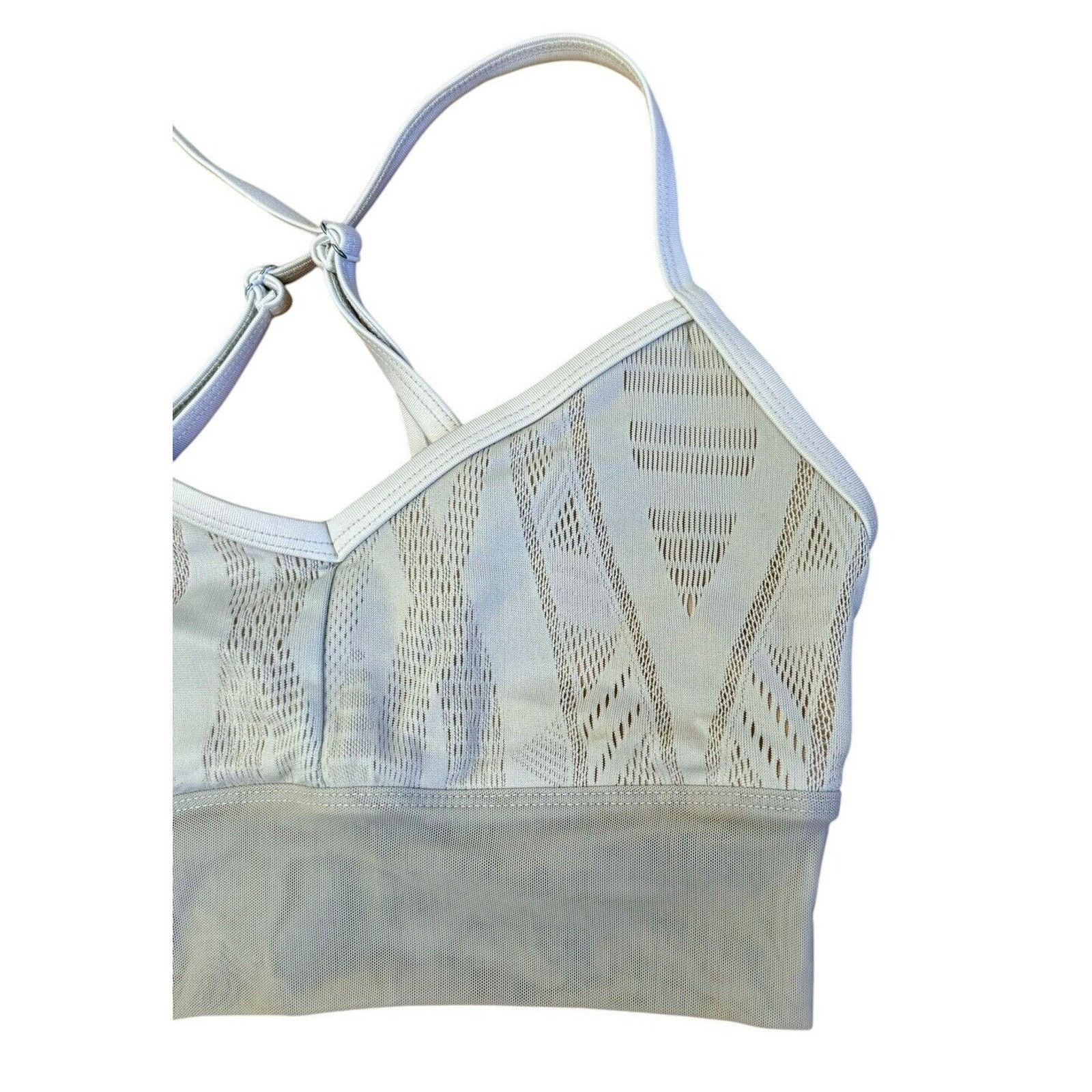 Alo ALO Yoga Aria Lace Overlay Bra Laser Cut Crop Top Size XS Size XS / US 0-2 / IT 36-38 - 4 Thumbnail