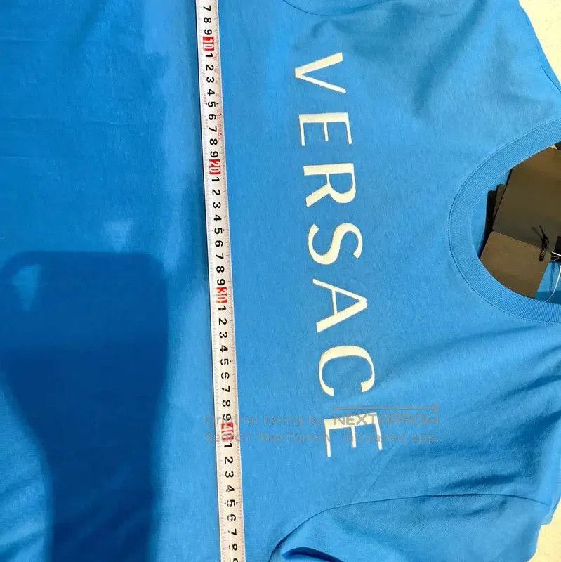 Versace Versace Summer Light Blue Cotton Embroidered Tee . Size US M / EU 48-50 / 2 - 5 Thumbnail