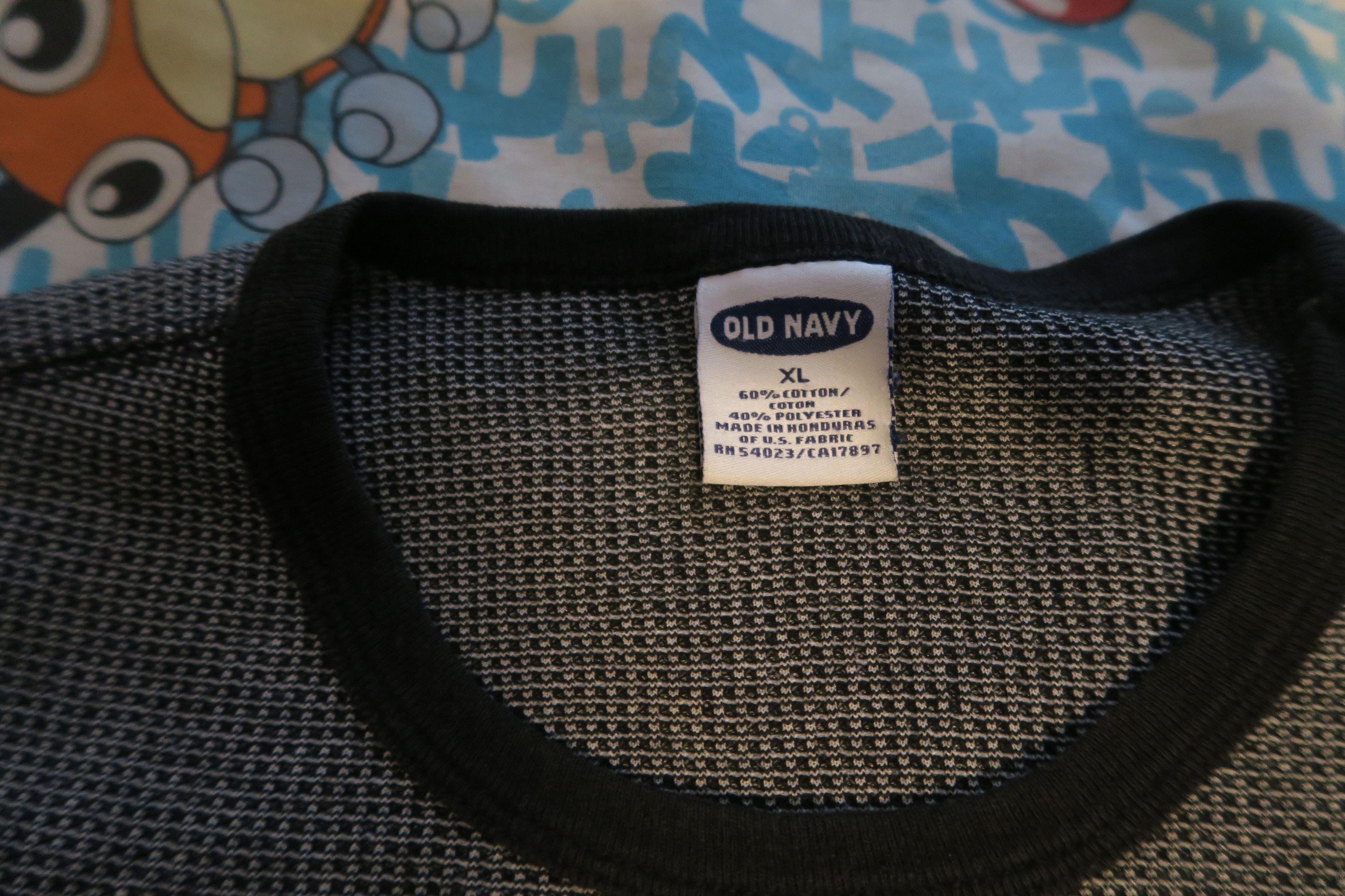 Old Navy VTG Old Navy Graphic L/S Thermal Navy Blue Grunge Skater Y2K Size US XL / EU 56 / 4 - 3 Thumbnail