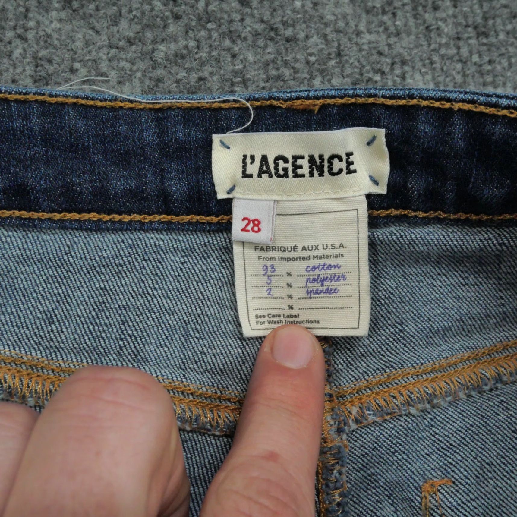 L'AGENCE L'Agence Jeans Women 28 Blue Distressed Dark Wash Holes Grunge Size 30" / US 8 / IT 44 - 6 Thumbnail