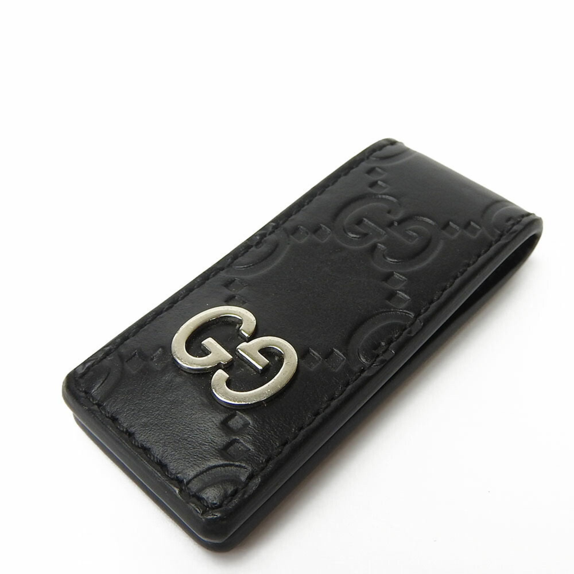 image of Gucci Money Clip Guccisima 522867 Black Leather Men's