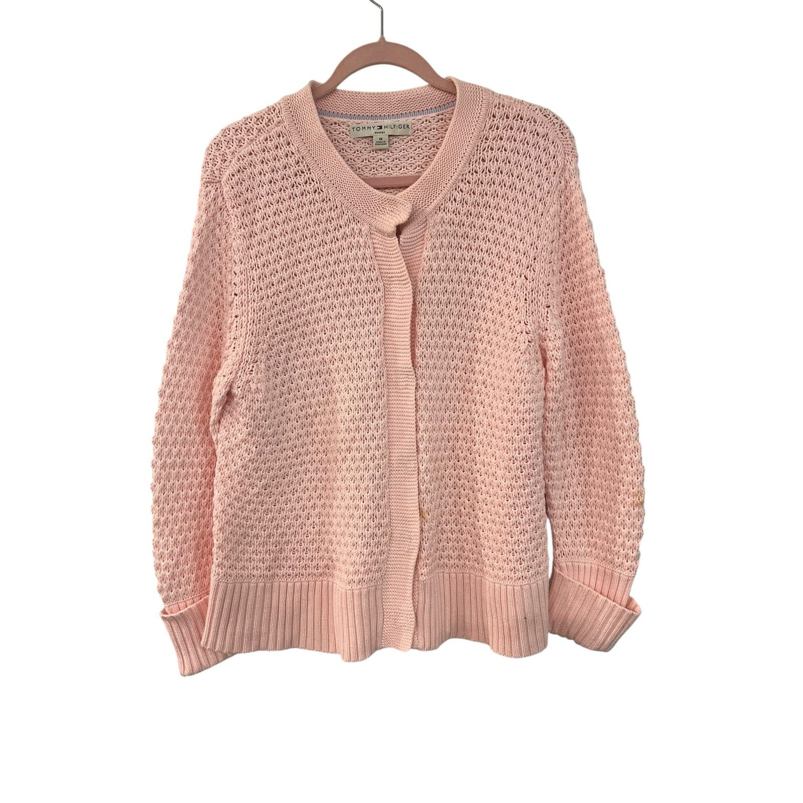Tommy Hilfiger Preowned Tommy Hilfiger Women’s Light Pink Sweater Size XL Size XL / US 12-14 / IT 48-50 - 1 Thumbnail