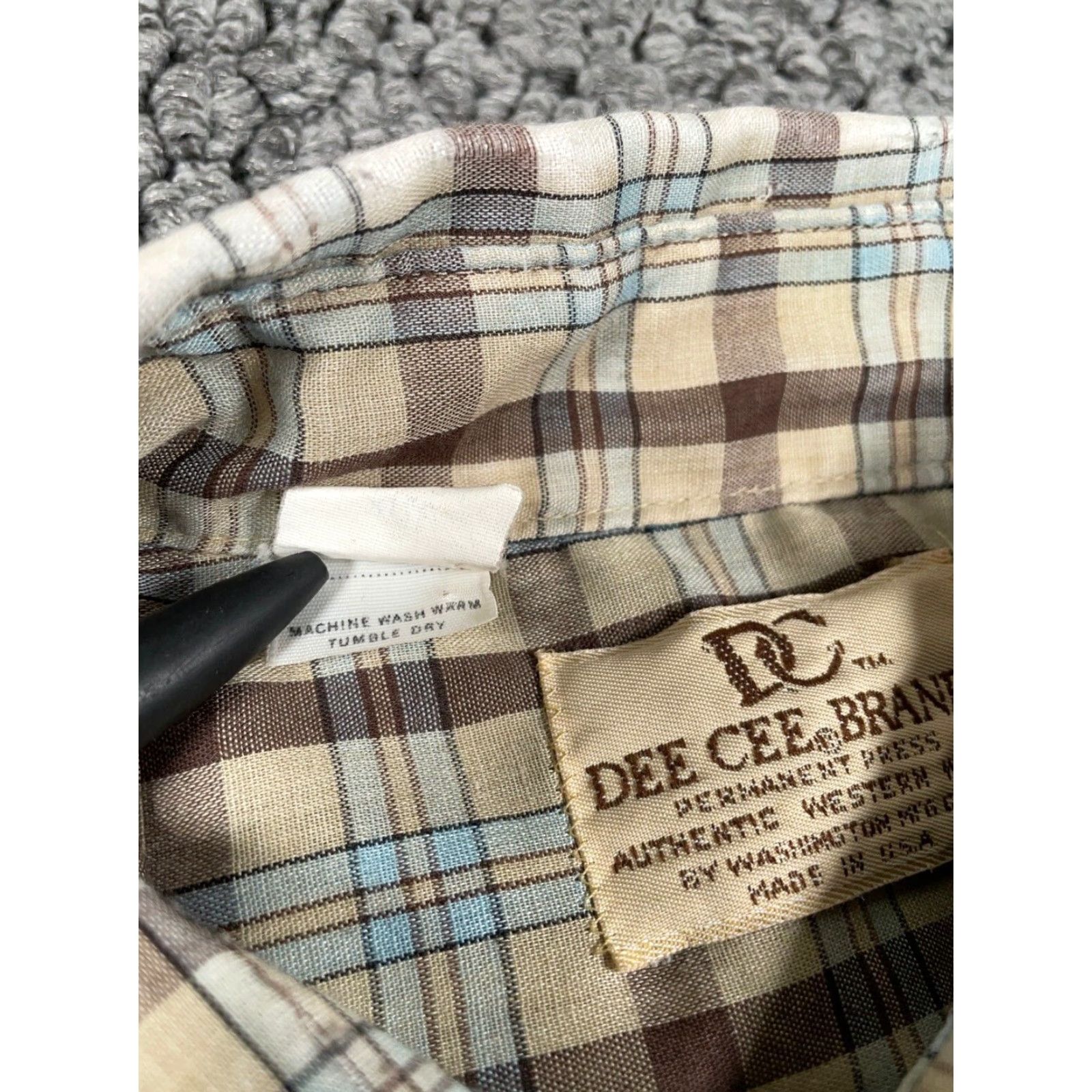 Thrasher VINTAGE Dee Cee Western Shirt Adult XL Brown Plaid Sawtooth Pockets 90s Mens Size US XL / EU 56 / 4 - 4 Thumbnail