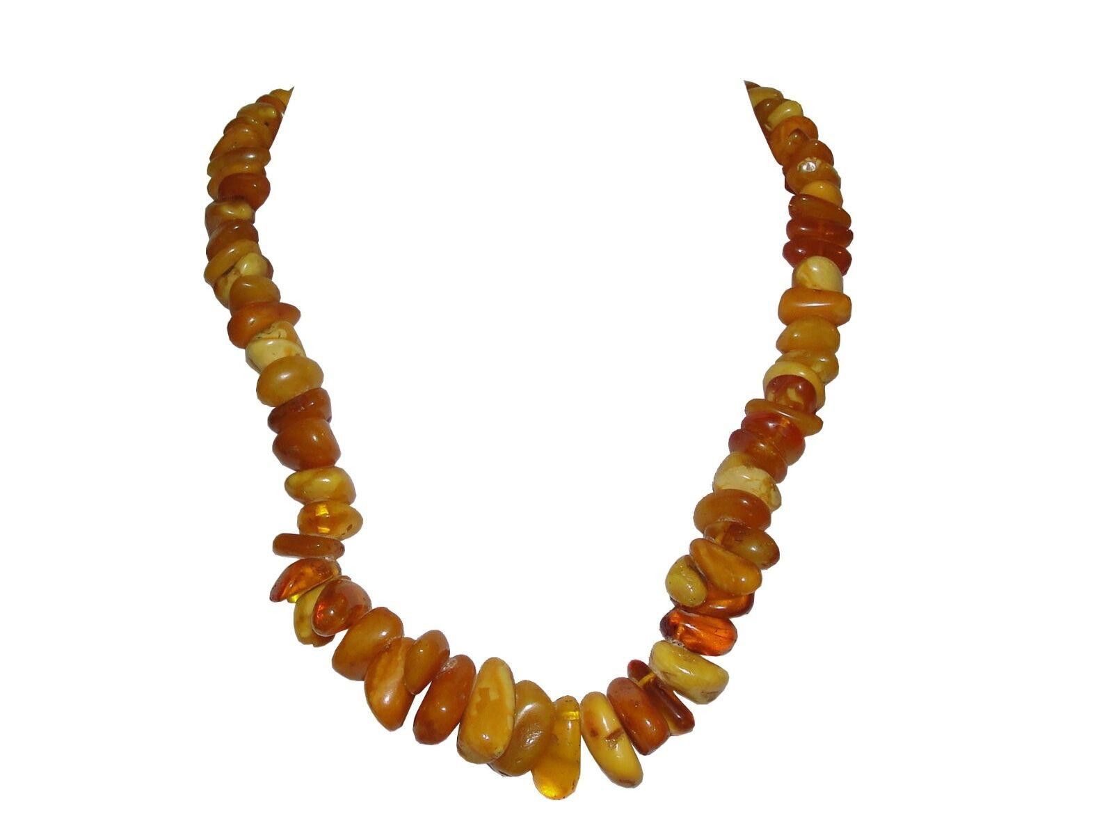 Handmade Large Baltic and Cognac Amber Nugget Bead Necklace Size ONE SIZE - 1 Thumbnail