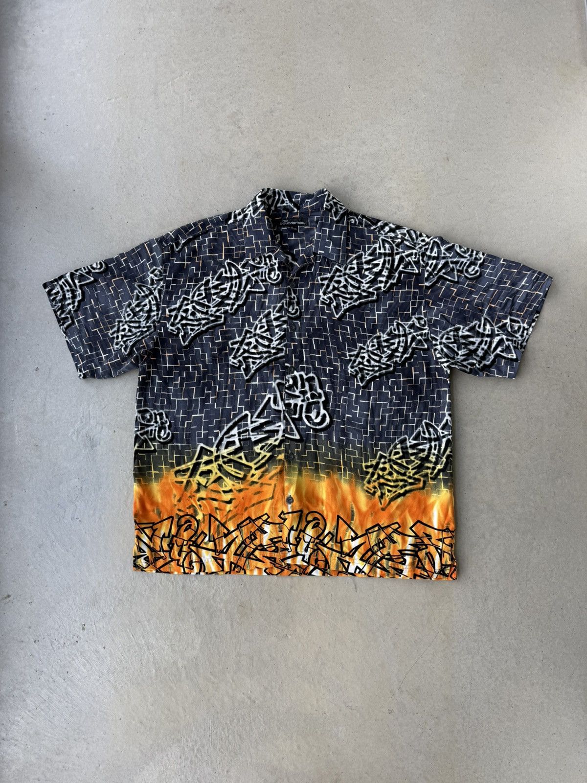 Vintage Vintage Y2K No Boundaries Graffiti AOP Button Up Shirt Size US M / EU 48-50 / 2 - 1 Thumbnail