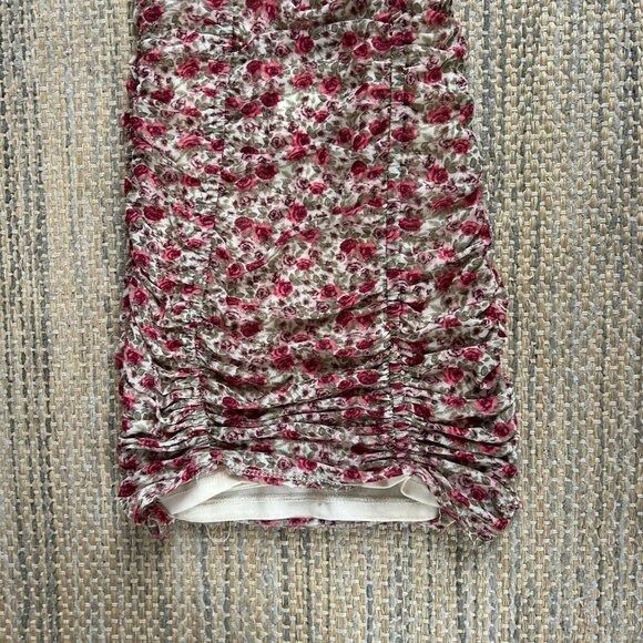 Urban Outfitters Urban Outfitters Ruched Floral Mesh Slip Dress Pink Mini Bod Size XS / US 0-2 / IT 36-38 - 11 Thumbnail