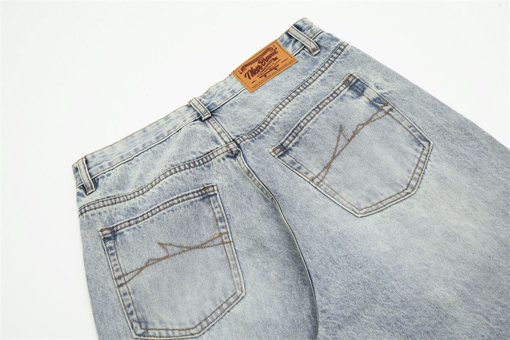 Japanese Brand × Jean Washed Light Blue Men's Vintage Distressed Loose Jeans Size US 32 / EU 48 - 5 Thumbnail