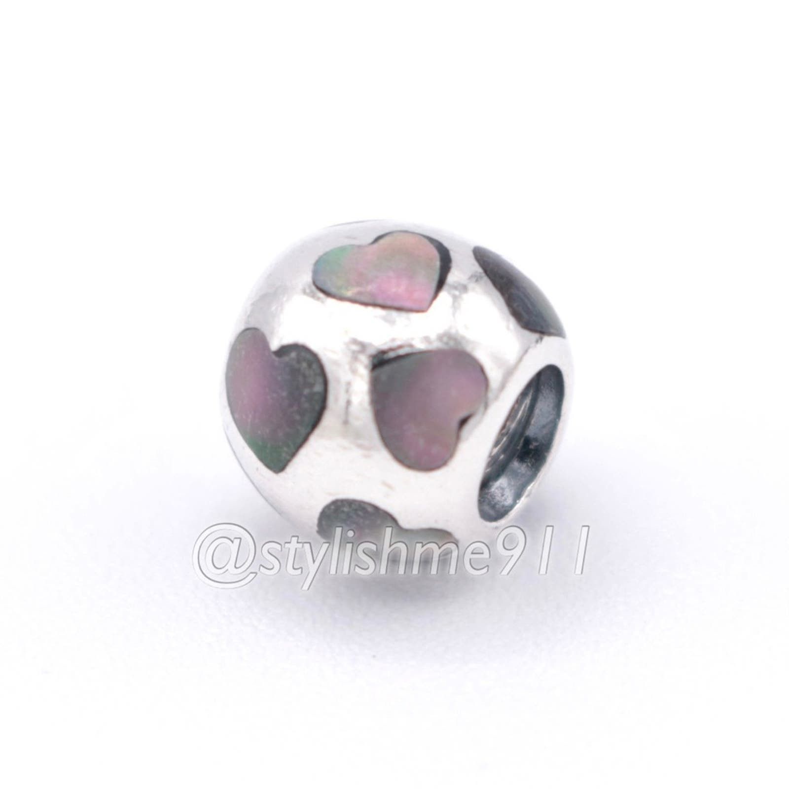 pandora Authentic PANDORA Love Me Black Mother of Pearl Charm Size ONE SIZE - 6 Thumbnail