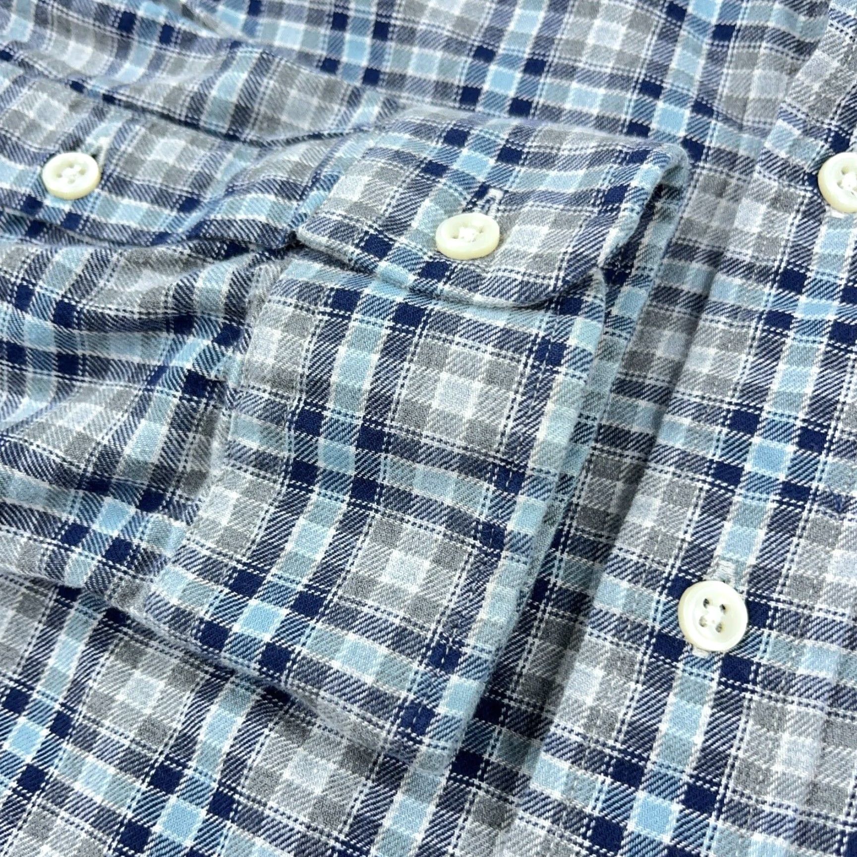 Ralph Lauren Ralph Lauren Shirt Men XL Blue Gray Plaid Button-Up Flannel Tartan Blake Soft Mens Size US XL / EU 56 / 4 - 4 Thumbnail