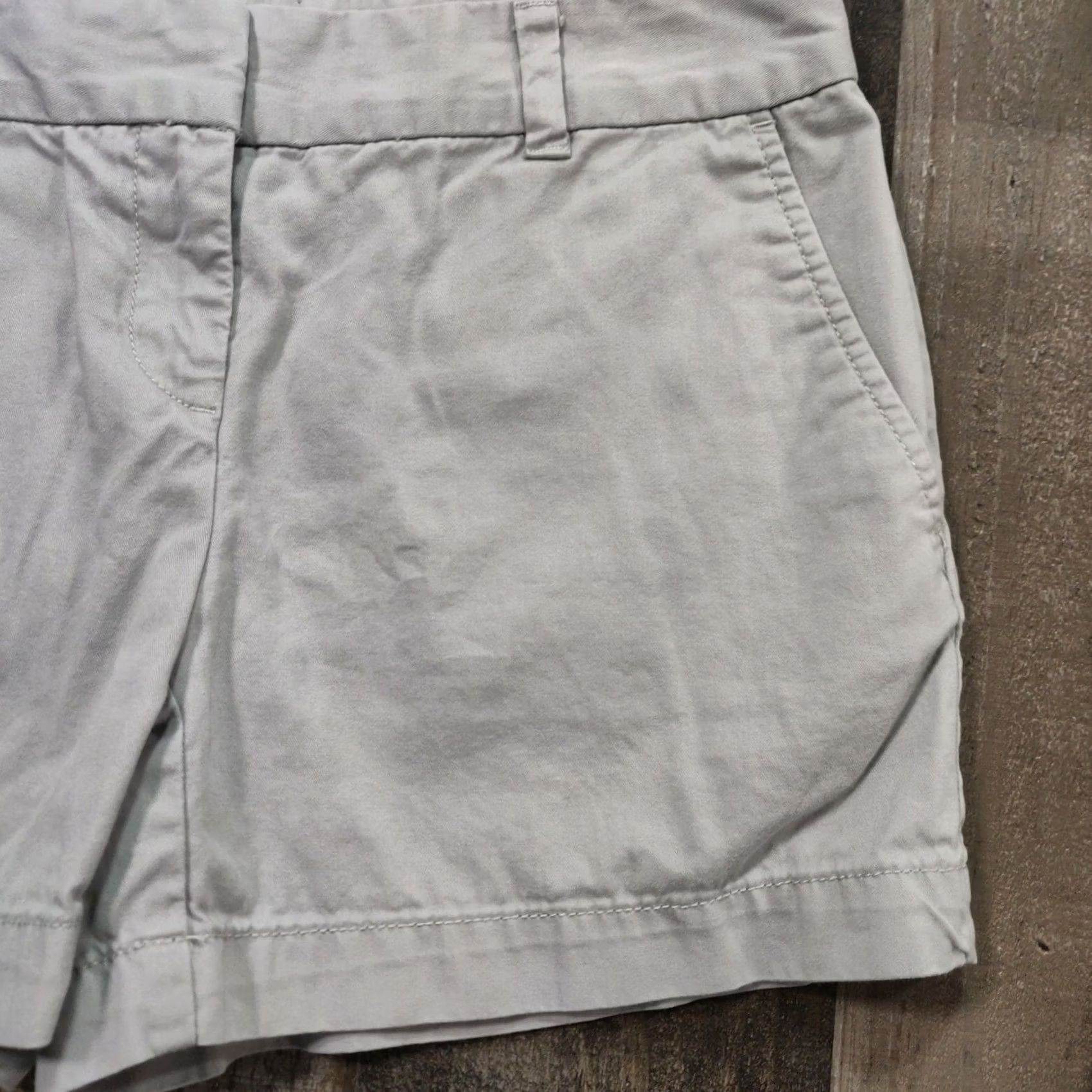 Loft LOFT Chino Shorts Womens Gray 0 Mid-Rise Flat Front Zip Closure Pockets Casual Summer Preppy Clothes Mens? Women Size 29" - 6 Thumbnail