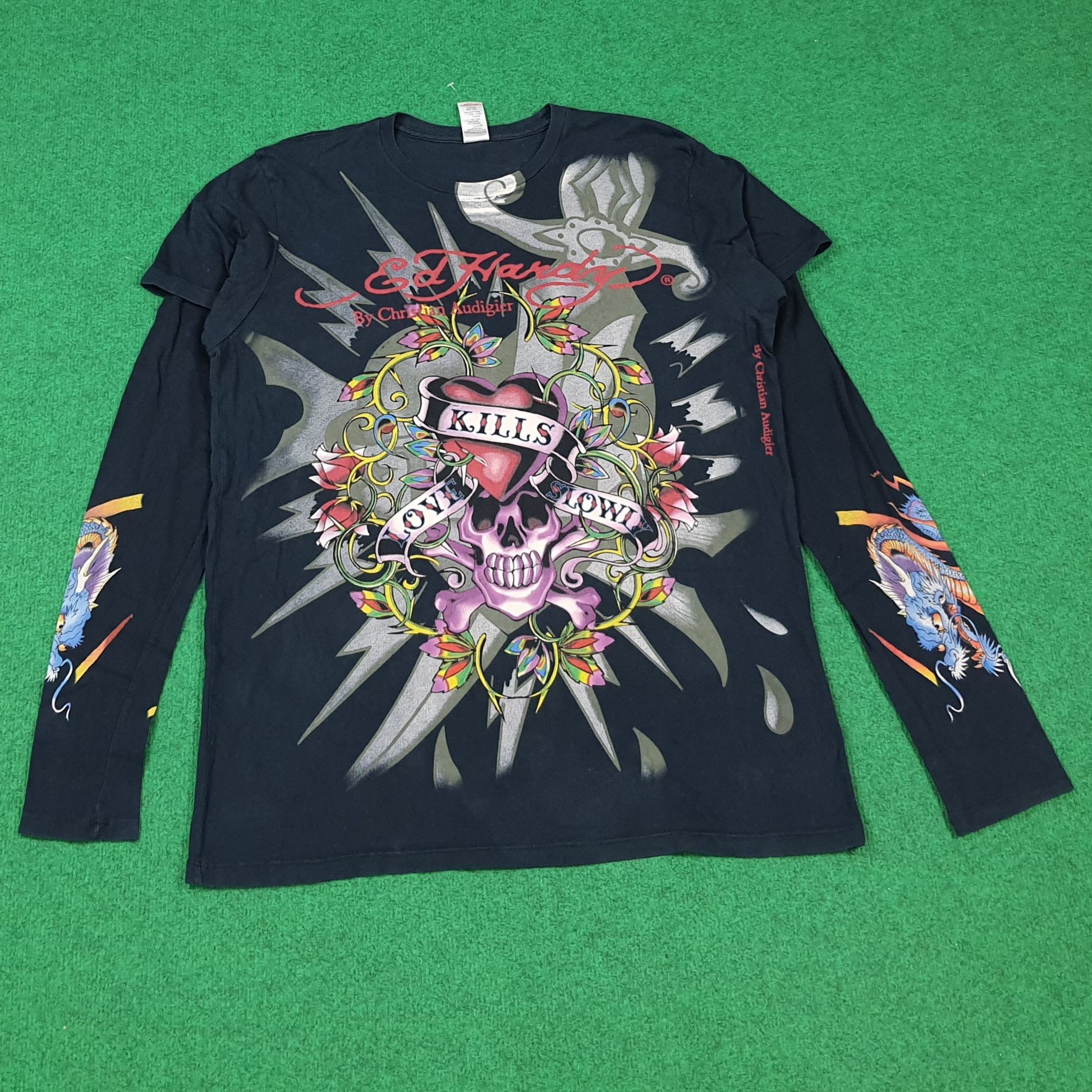 Ed Hardy Vintage Ed Hardy by Christian Audigier Graphic Tee C285N67 Size US L / EU 52-54 / 3 - 1 Thumbnail