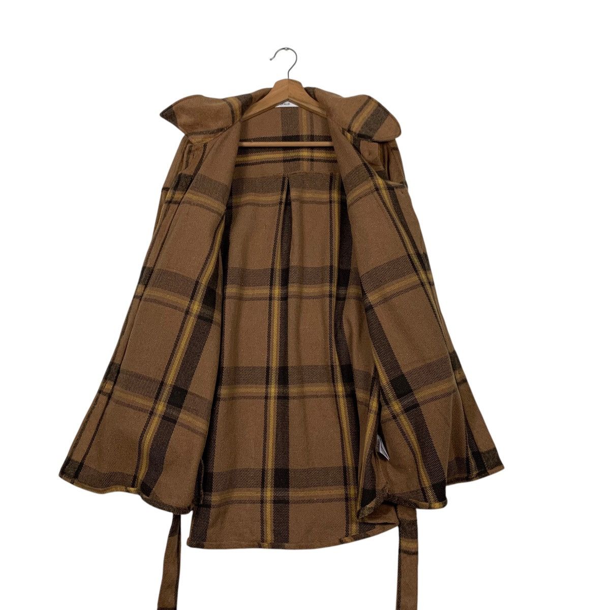 Japanese Brand OFALO Checked Belted Flannel Jacket #2438-C109 Size M / US 6-8 / IT 42-44 - 11 Thumbnail