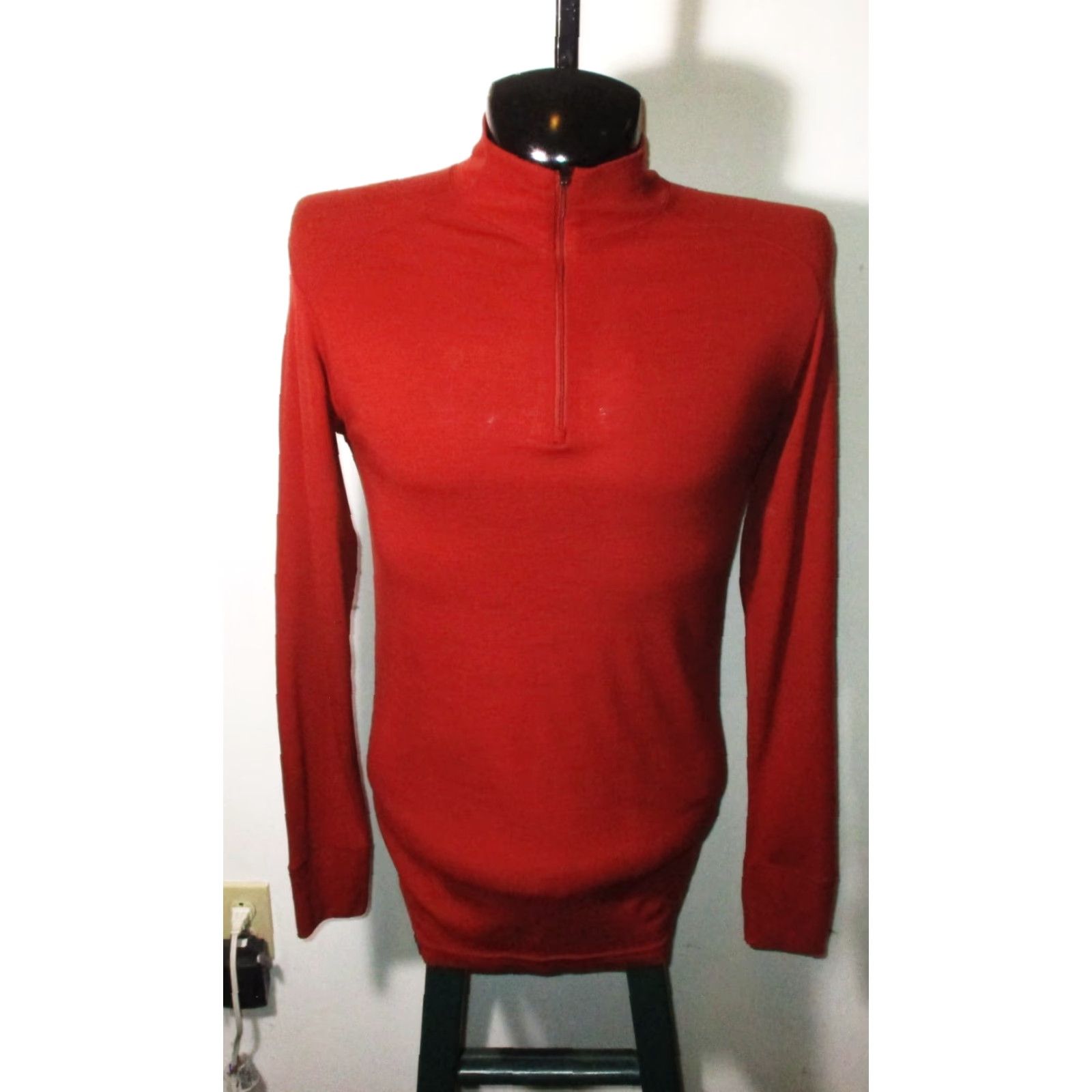 Layer 8 WOOLIES 150 Jersey 1/2 Zip Under Layer Mens XL Rust 100% Merino Wool Knit Jersey Pullover 1/2 Zip Thermal Regular Spring Fall Winter Size US XL / EU 56 / 4 - 2 Thumbnail