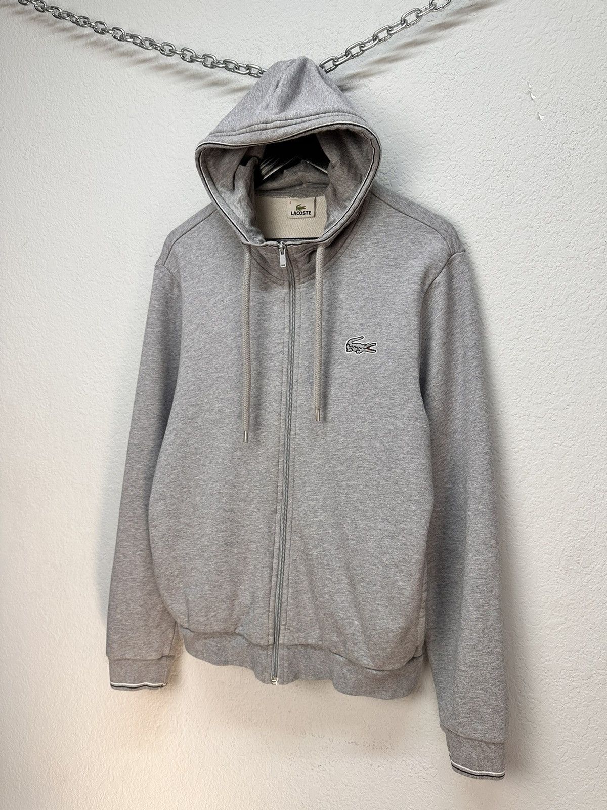 Lacoste Vintage Lacoste Zip Hoodie Grey Sk8 France Polo Ralph Lauren Size US L / EU 52-54 / 3 - 3 Thumbnail