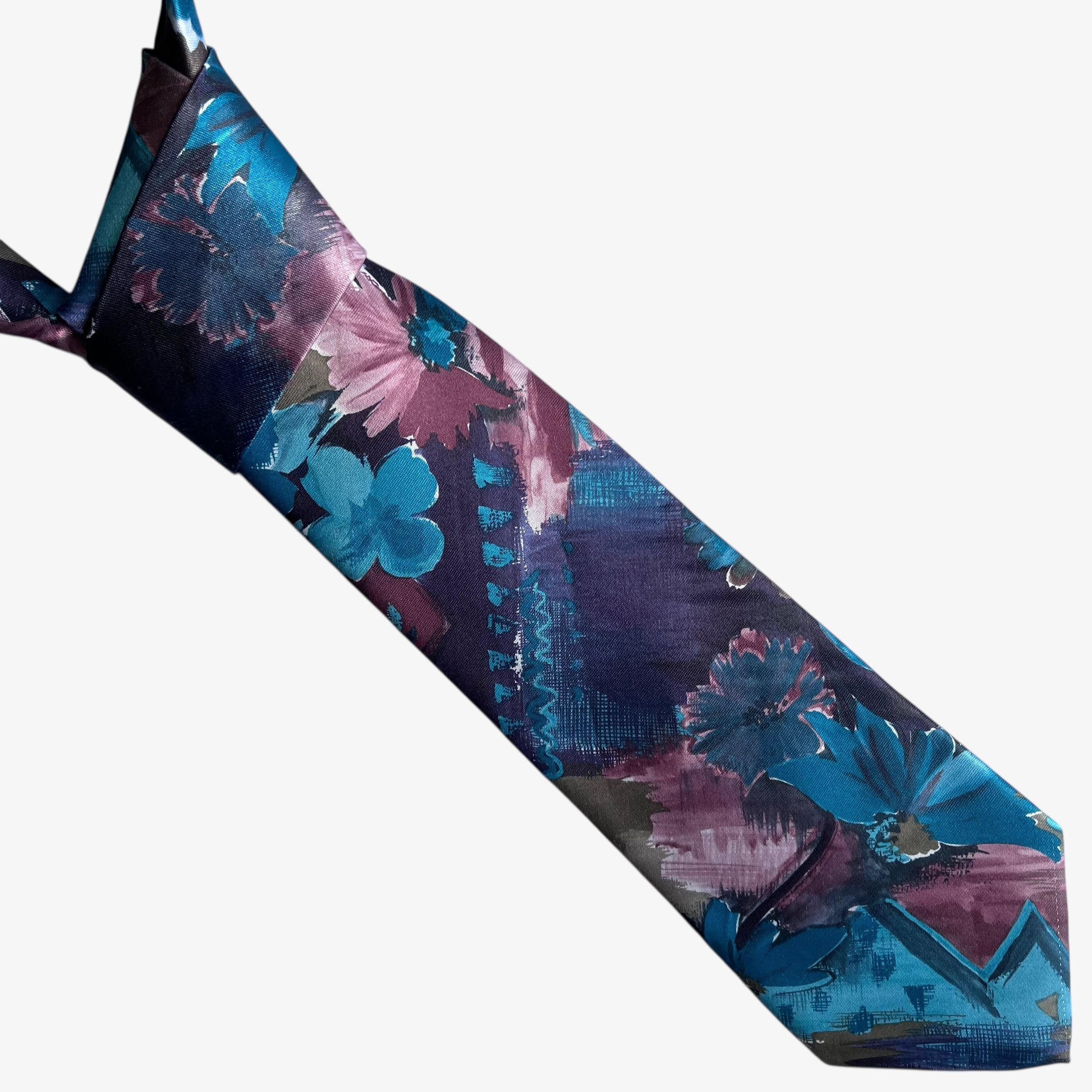 Oleg Cassini Vintage 80s Oleg Cassini Floral Water Colour Print Tie Size ONE SIZE - 1 Thumbnail