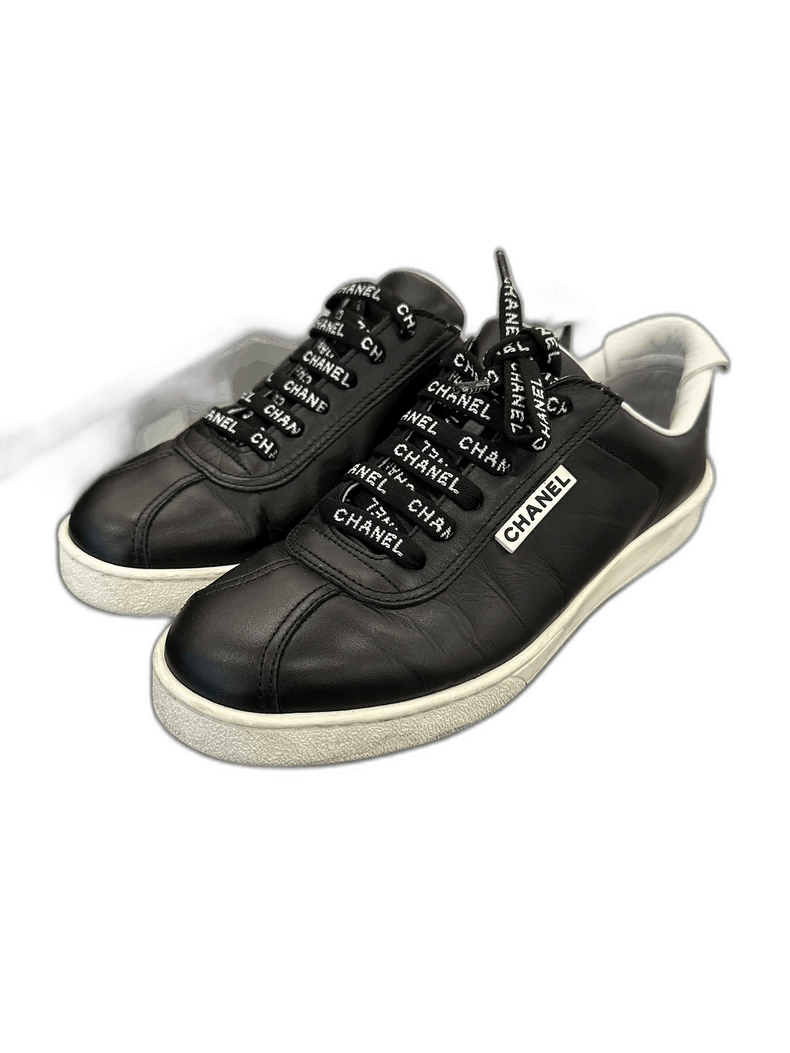 Chanel Chanel Black Logo Sneakers for Women -2505 Size US 7 / EU 40 - 1 Thumbnail