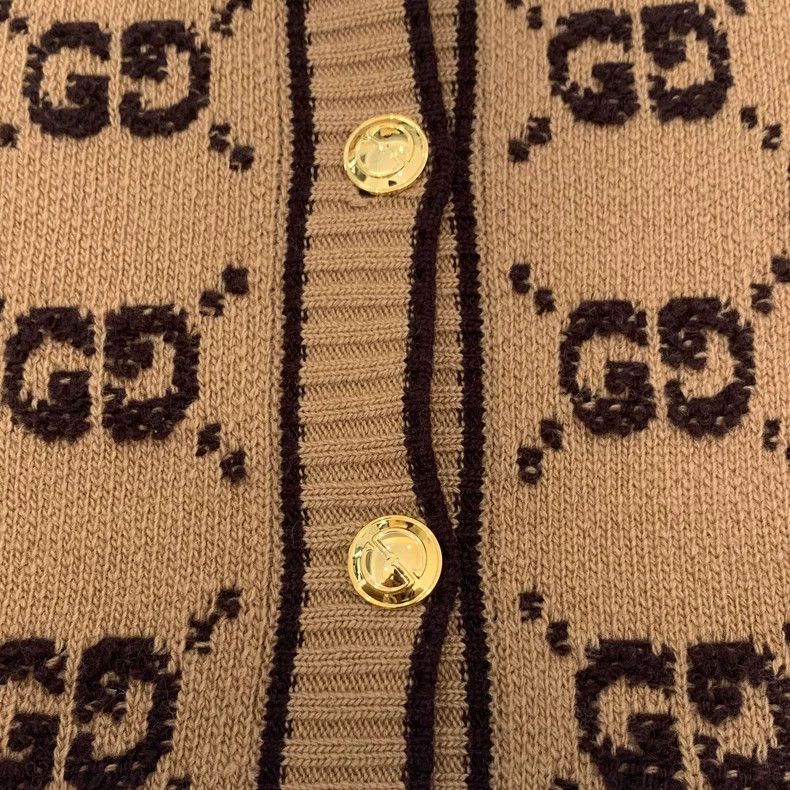 Gucci GucciBrown logo jacquad full-print wool single-breasted gol Size XS / US 0-2 / IT 36-38 - 5 Thumbnail