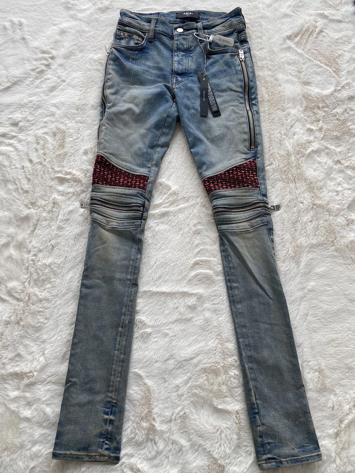 Sz 2932 Amiri Clay Indigo Red Velvet PJ MX2 Jeans