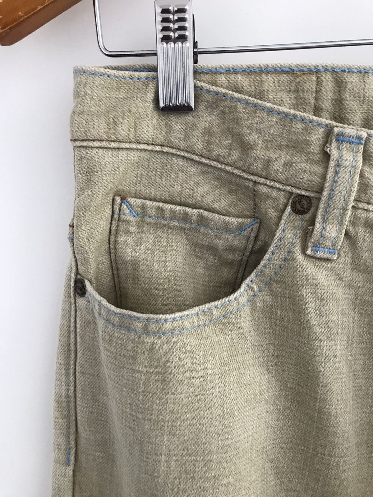 Ezekiel Ezekiel Handcrafted Blue Stitch Flare Denim Jeans Size US 31 - 3 Thumbnail