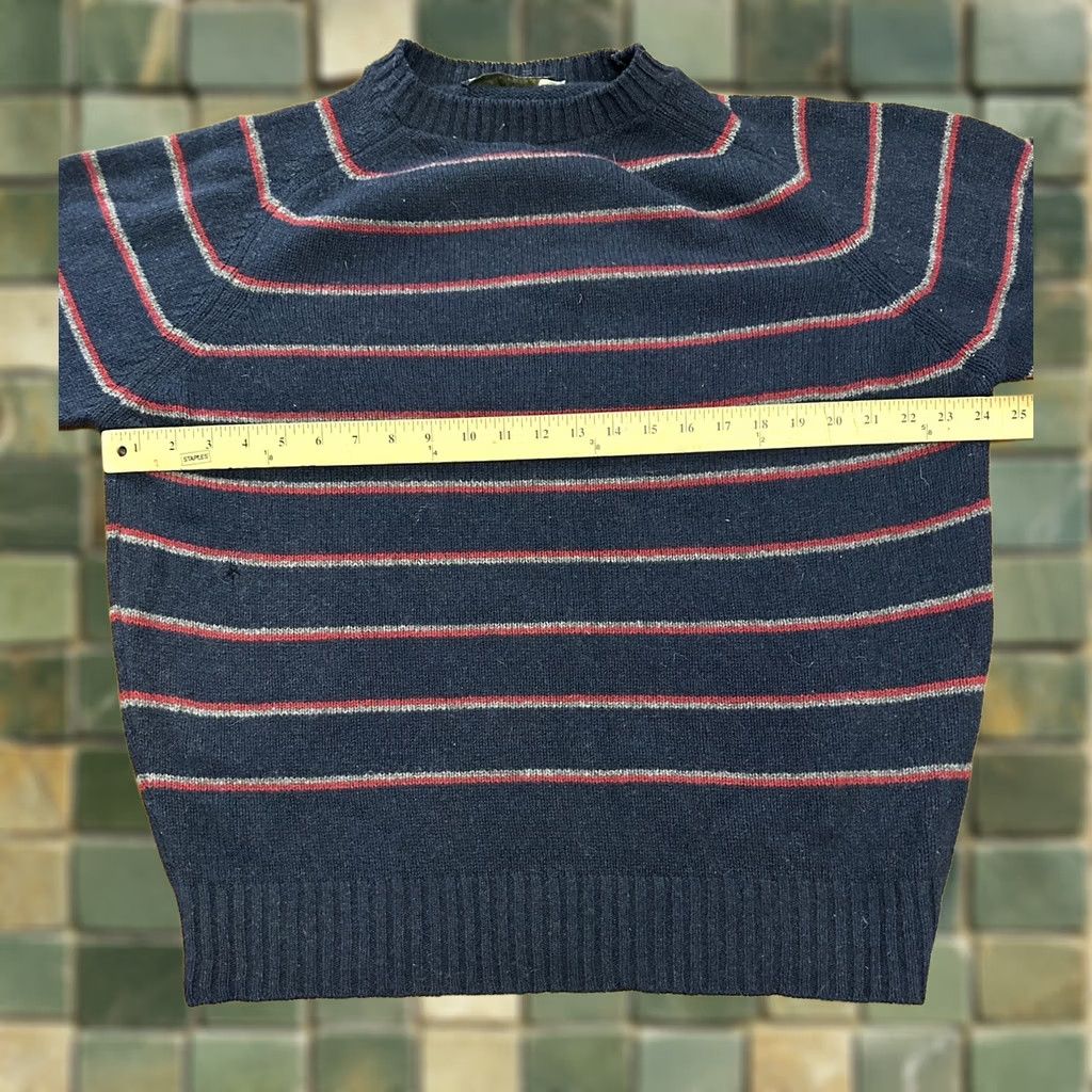 Van Heusen VINTAGE Van Heusen Sweater XL Striped 80s 90s USA Blue Acrylic Knit Mens Size US XL / EU 56 / 4 - 1 Thumbnail