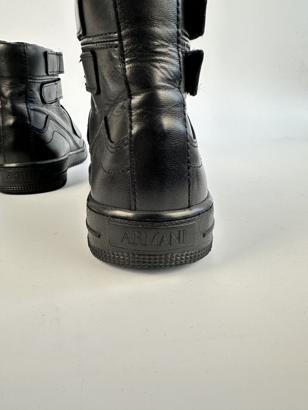 Armani ARMANI JUNIOR Black Leather High Top Ankle Boots Sneakers 37 Size US 7 / IT 37 - 8 Thumbnail