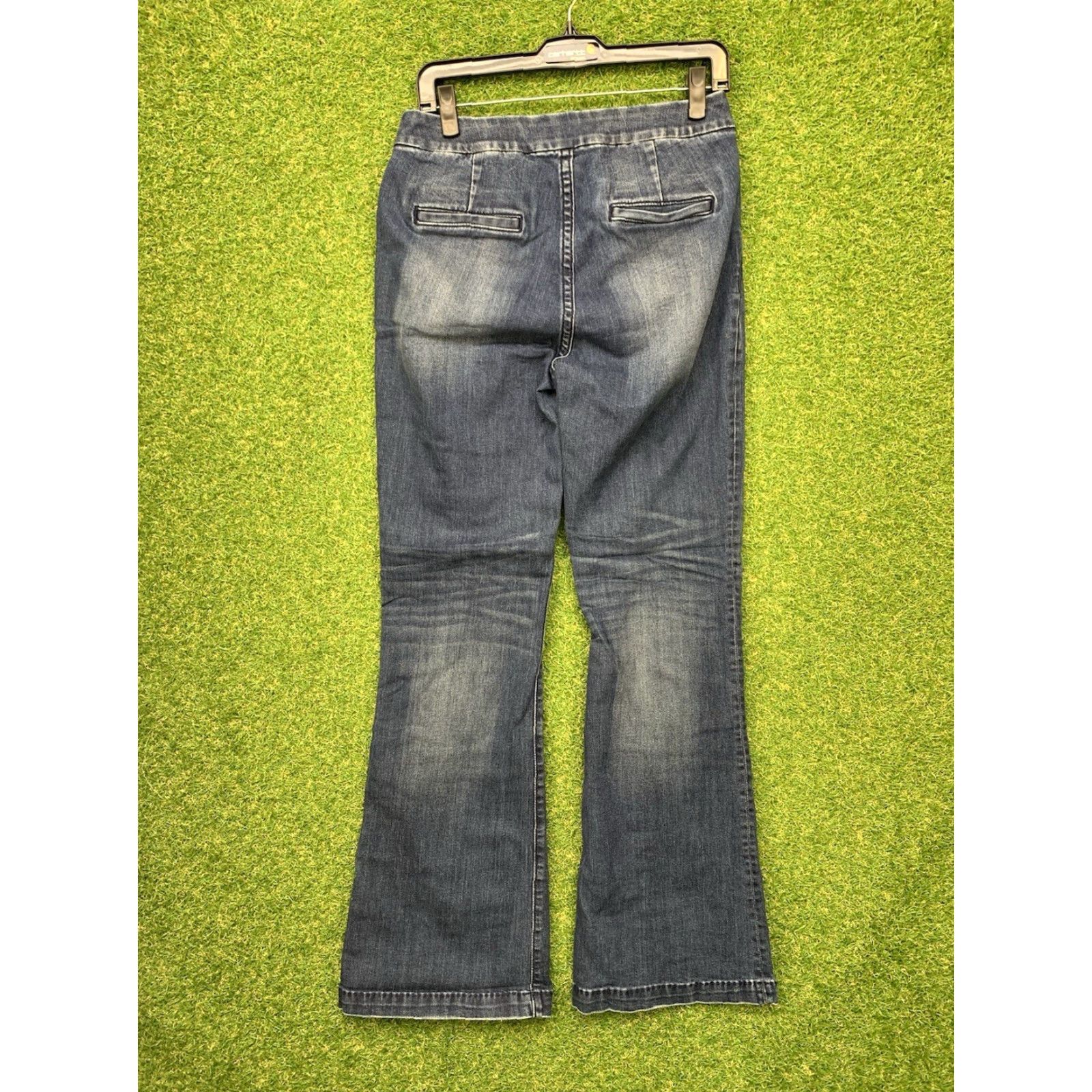 Miss Me Miss Me Jeans 30 High Rise Womens Flat Front Wide Leg 30 Button Close 5-Pocket Denim Cotton Polyester Elastane Blue Regular Size 30" / US 8 / IT 44 - 2 Thumbnail
