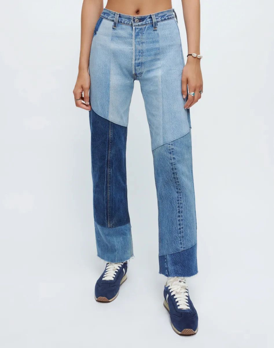 RE/DONE o1mle0425 70S Loose Flare Jeans in Blue Size 30" / US 8 / IT 44 - 3 Thumbnail
