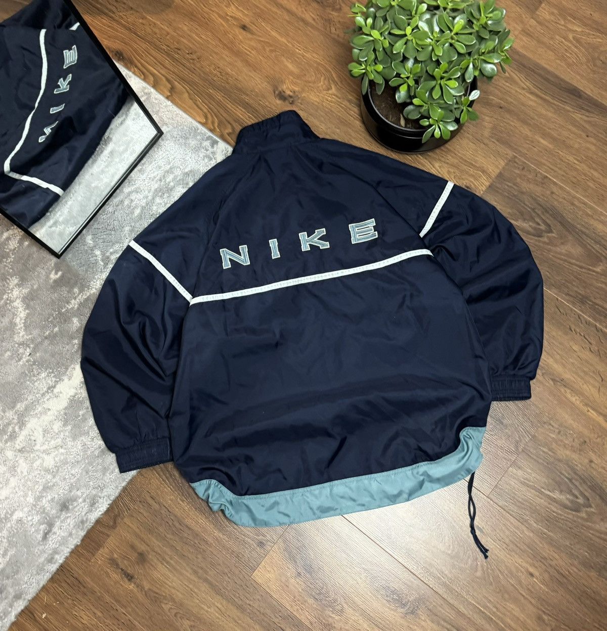 90s Nike Vintage Nylon Big Logo Anorak Jacket Drill