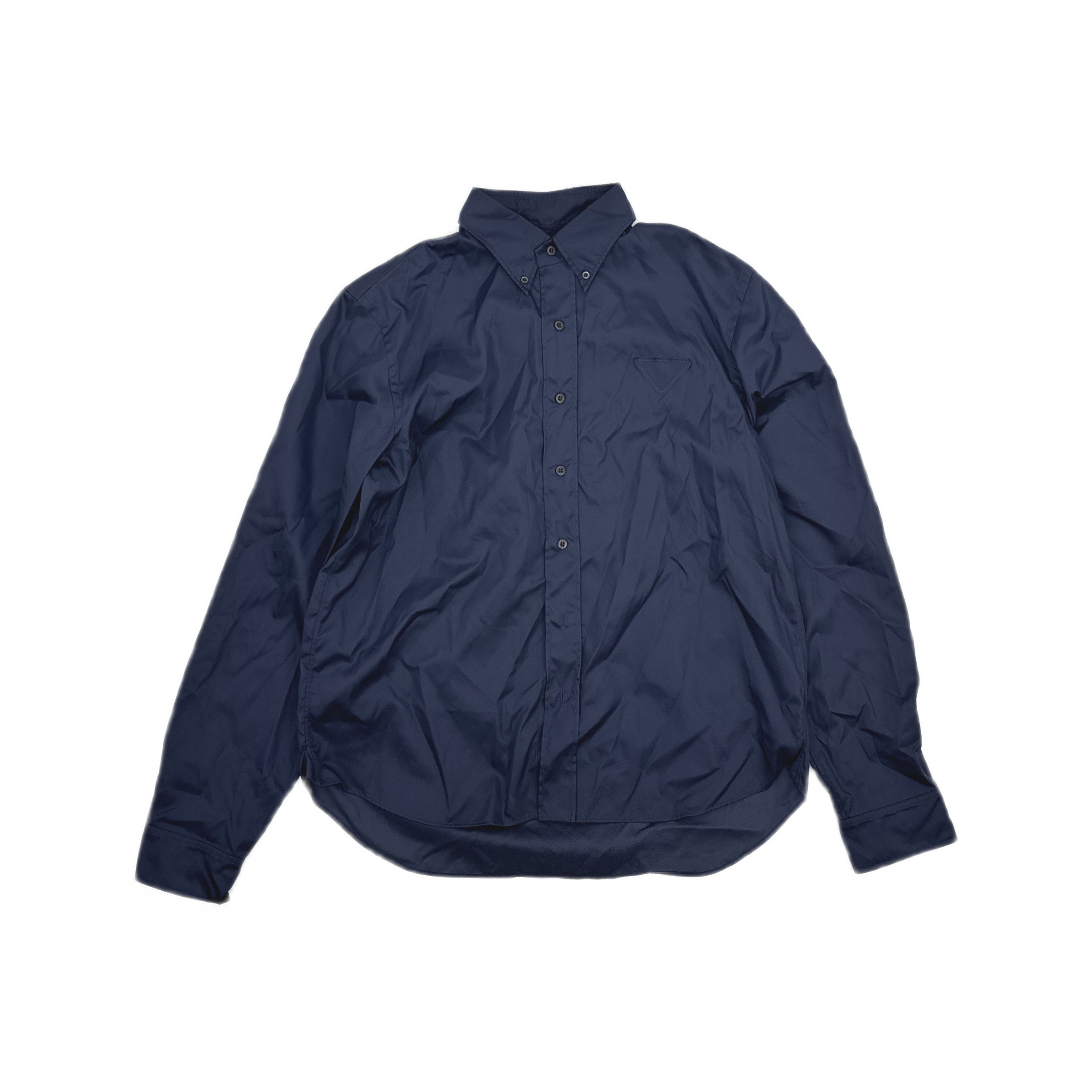 Prada Prada Navy Button Up Shirt Size L Size US L / EU 52-54 / 3 - 1 Thumbnail