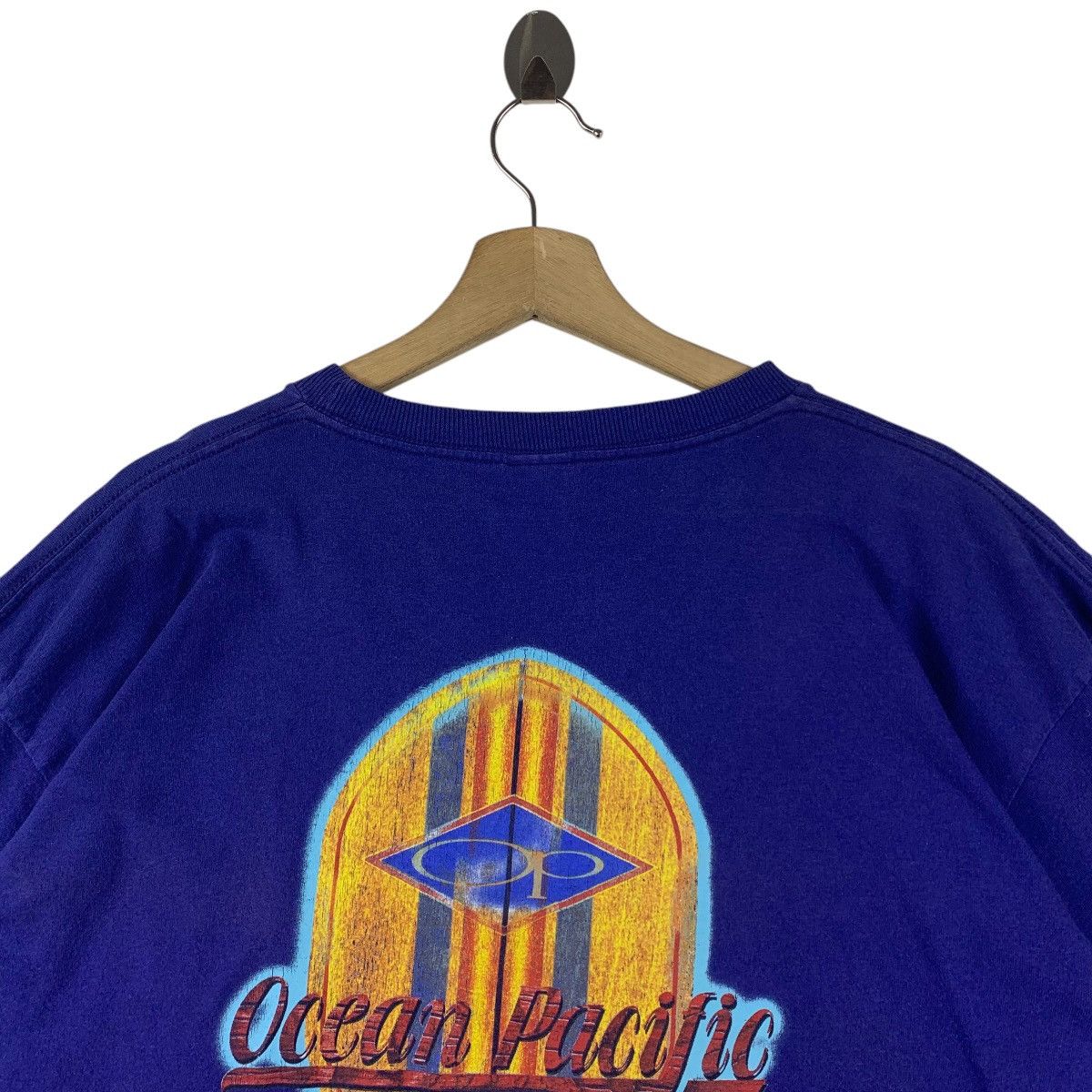 Designer × Ocean Pacific × Vintage Vintage 90s OCEAN PACIFIC Surfing big logo tee Size US XL / EU 56 / 4 - 9 Thumbnail