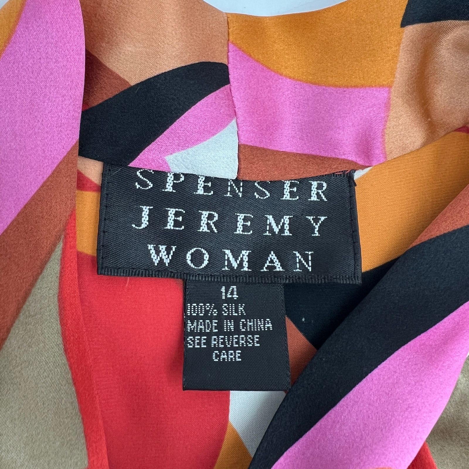 Vintage Spenser Jeremy Woman Silk Printed Blouse Sleeveless Top Size XL / US 12-14 / IT 48-50 - 3 Thumbnail