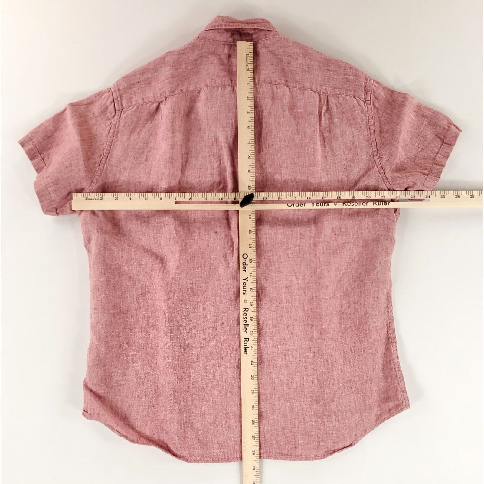 J.Crew J.CREW Shirt Button Down 100% Linen Short Sleeve Slim Red Men L Size US L / EU 52-54 / 3 - 6 Thumbnail