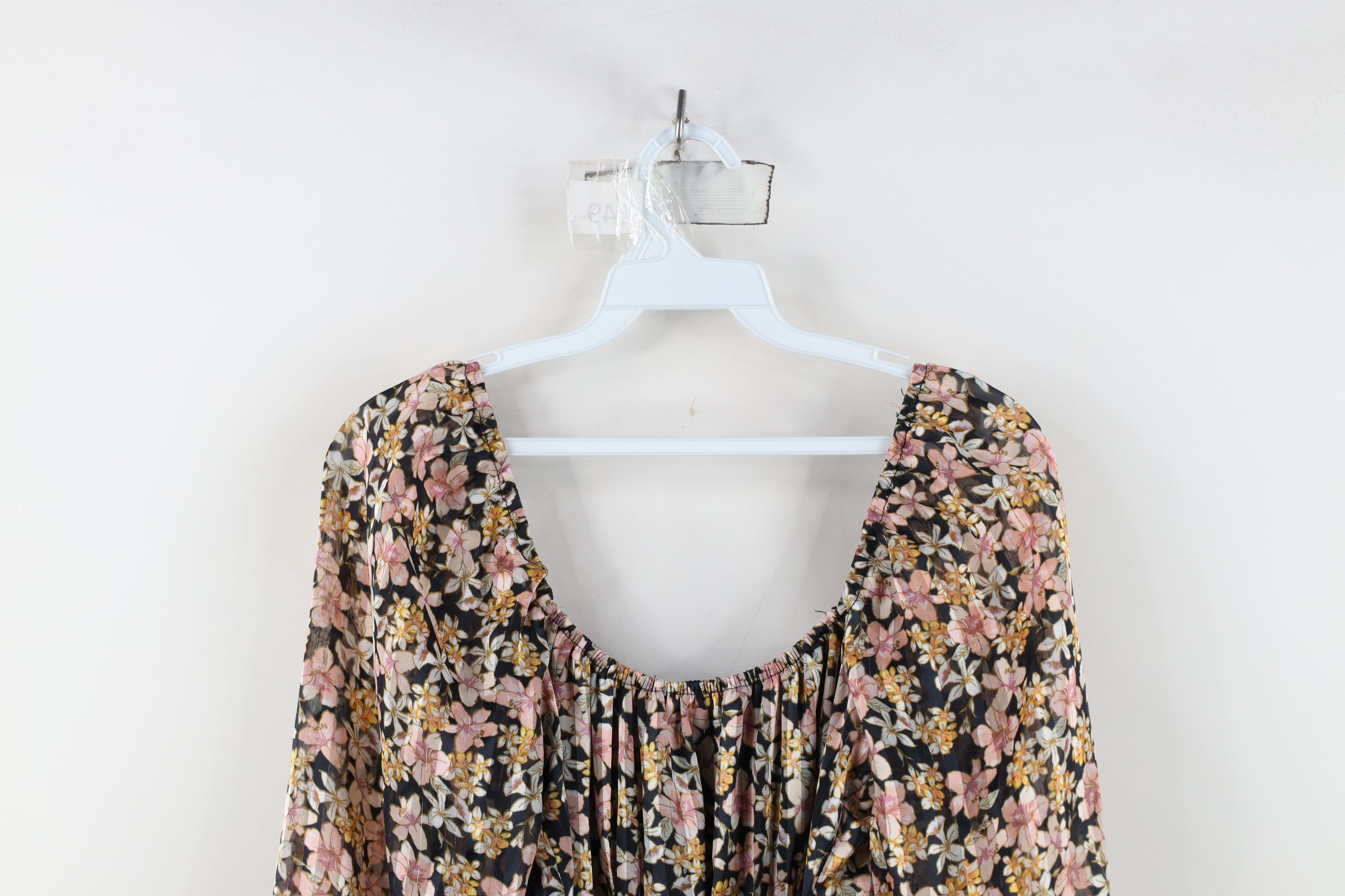 Vintage Vintage Y2K Sheer Ruffled Flower Tie Romper Mini Dress USA Size S / US 4 / IT 40 - 16 Thumbnail
