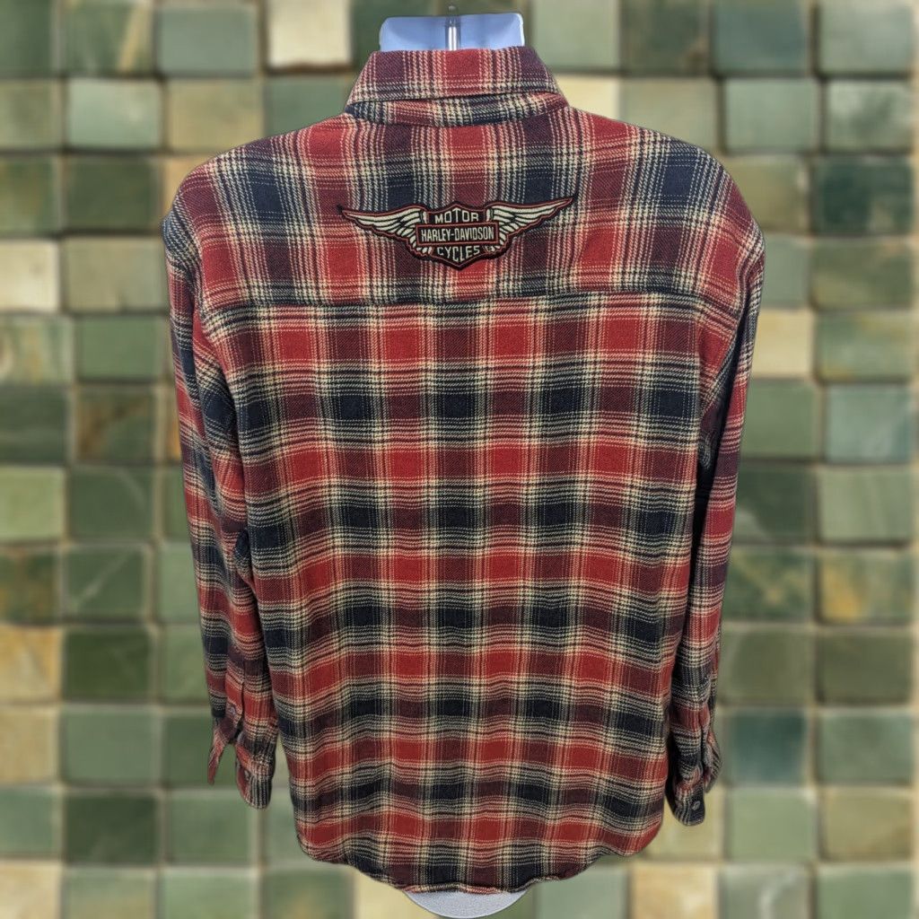 Harley Davidson Harley-Davidson Shirt Mens M Plaid Flannel Long Sleeve Button-Up Biker Motorcycle Casual Fall Spring Winter Multicolor Cotton Size US M / EU 48-50 / 2 - 1 Thumbnail