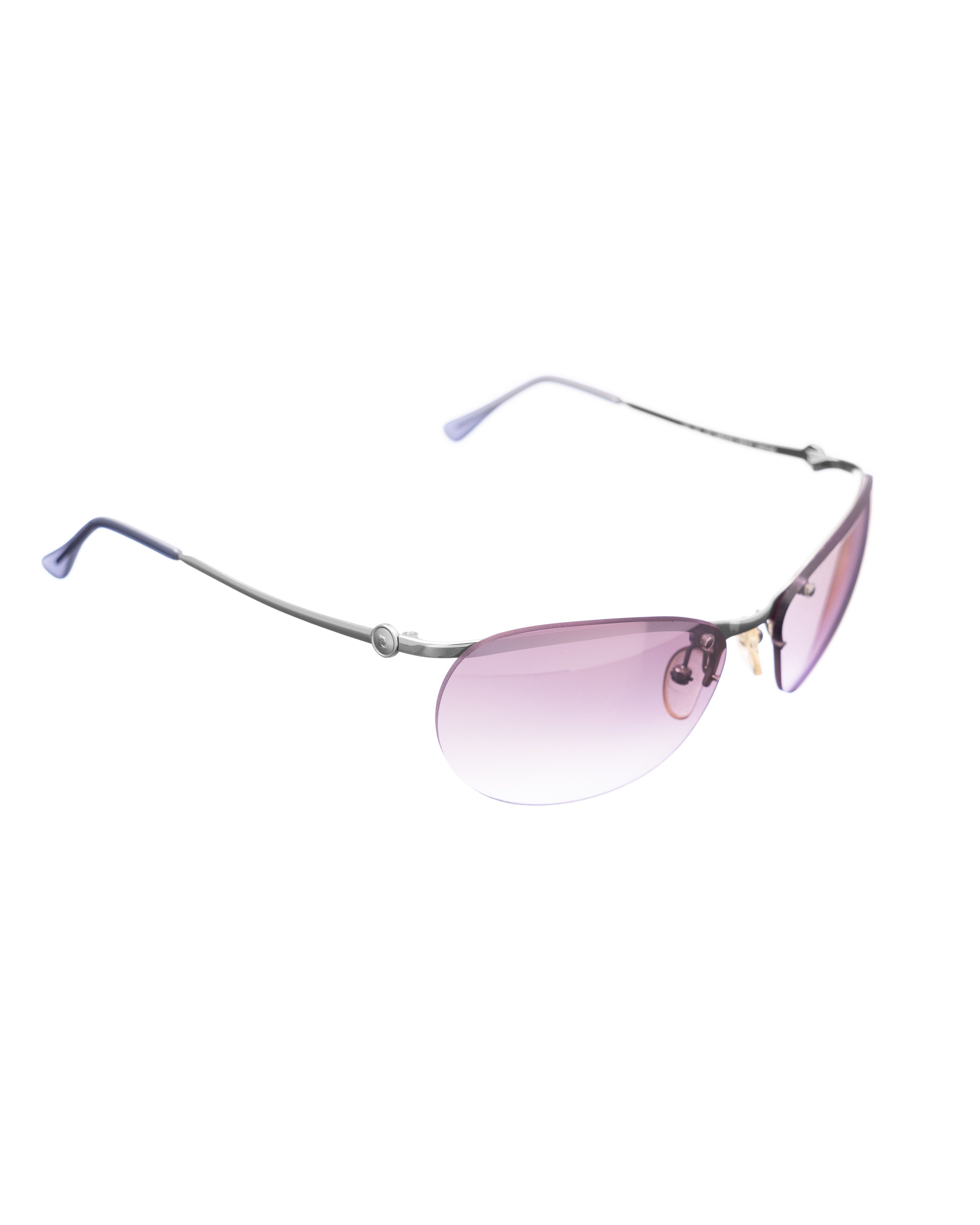 Pierre Cardin Pierre Cardin 00s Violet Silver Rimless Sunglasses Size ONE SIZE - 1 Thumbnail