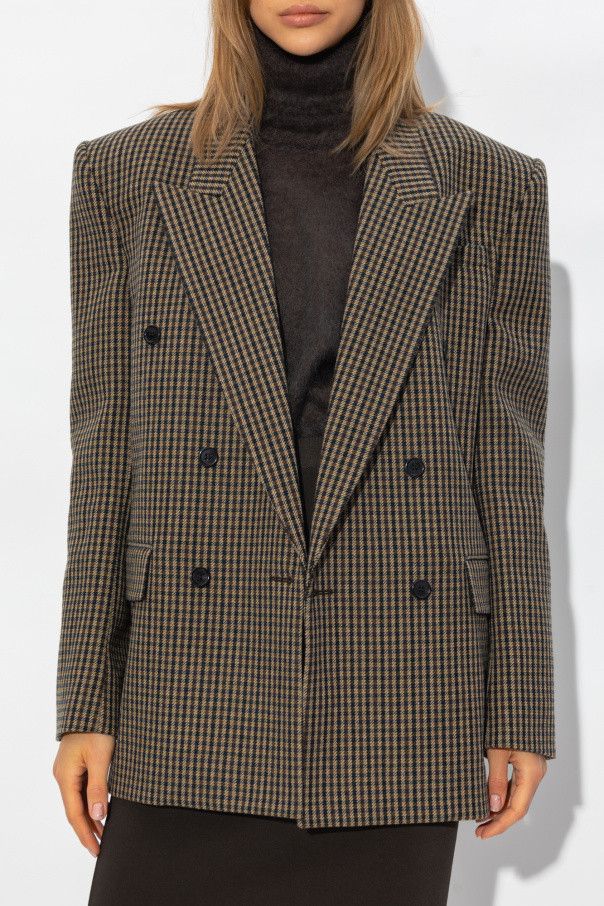 Saint Laurent Paris o1s1wg111124 Oversized Jacket in Vichy Wool in Multicolor Size S / US 4 / IT 40 - 3 Thumbnail