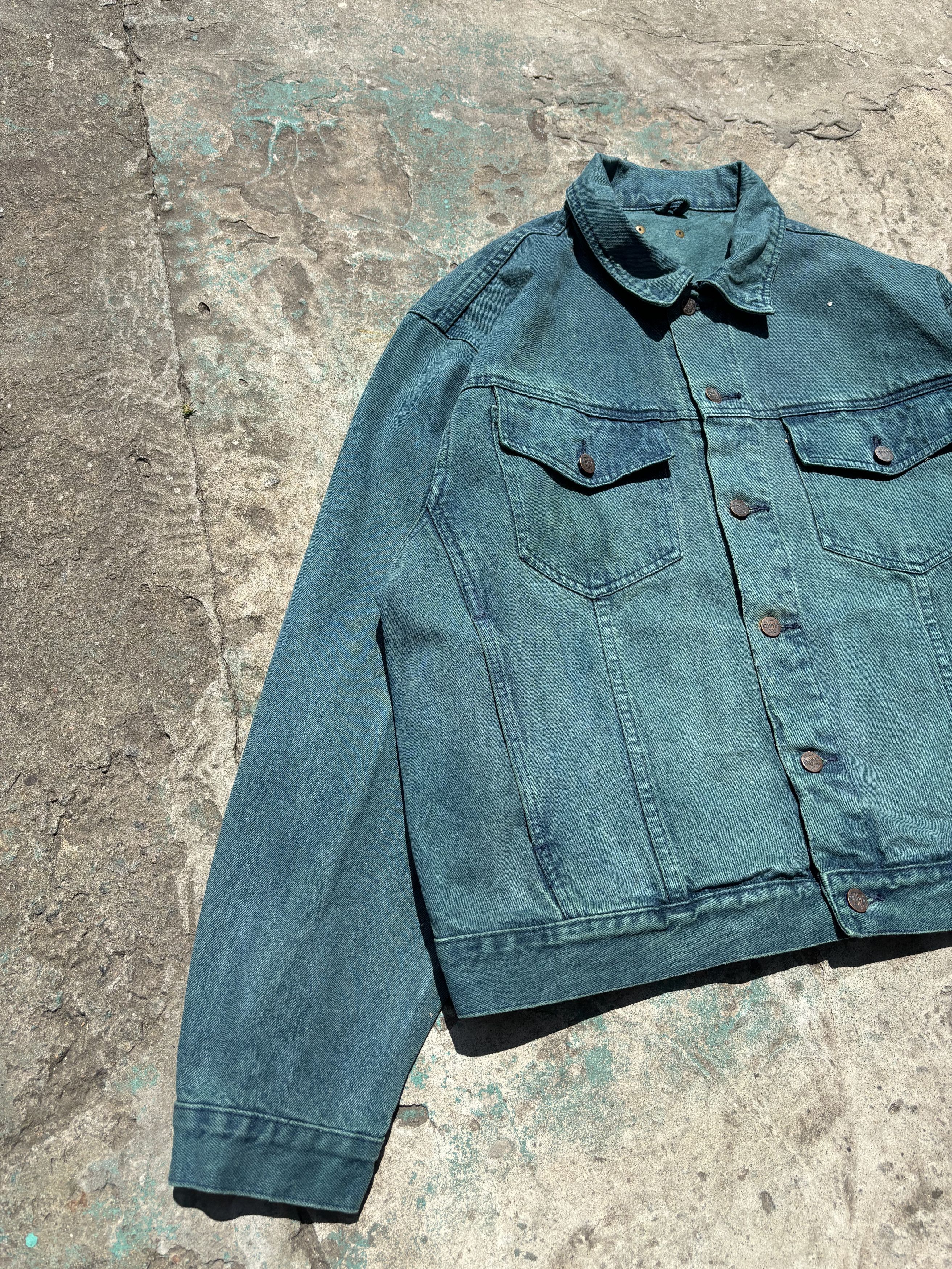 Edwin × Japanese Brand Vintage Rare Edwin Green Denim Jacket Size US XL / EU 56 / 4 - 6 Thumbnail
