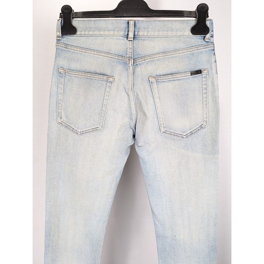 Saint Laurent Paris o1rshd1 Skinny 5 Pockets Low Pants in Light Fall Blue Size US 28 / EU 44 - 12 Thumbnail