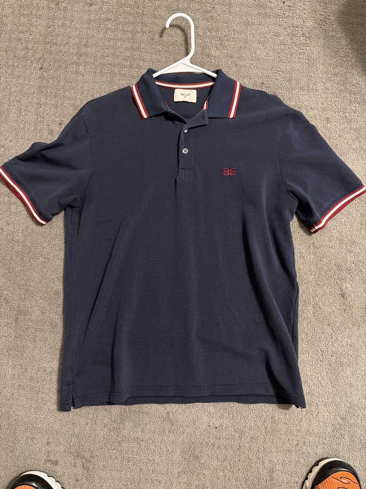 Bally Bally Polo red & navy blue Size US M / EU 48-50 / 2 - 1 Thumbnail