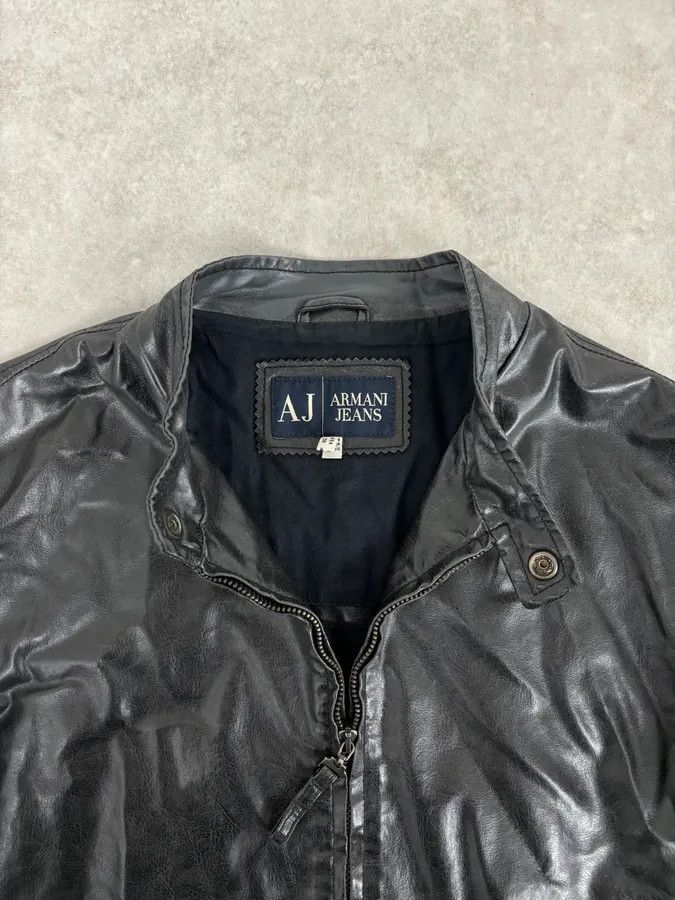 Armani 2000s Armani Black Eco Leather Biker Jacket Size US M / EU 48-50 / 2 - 8 Thumbnail
